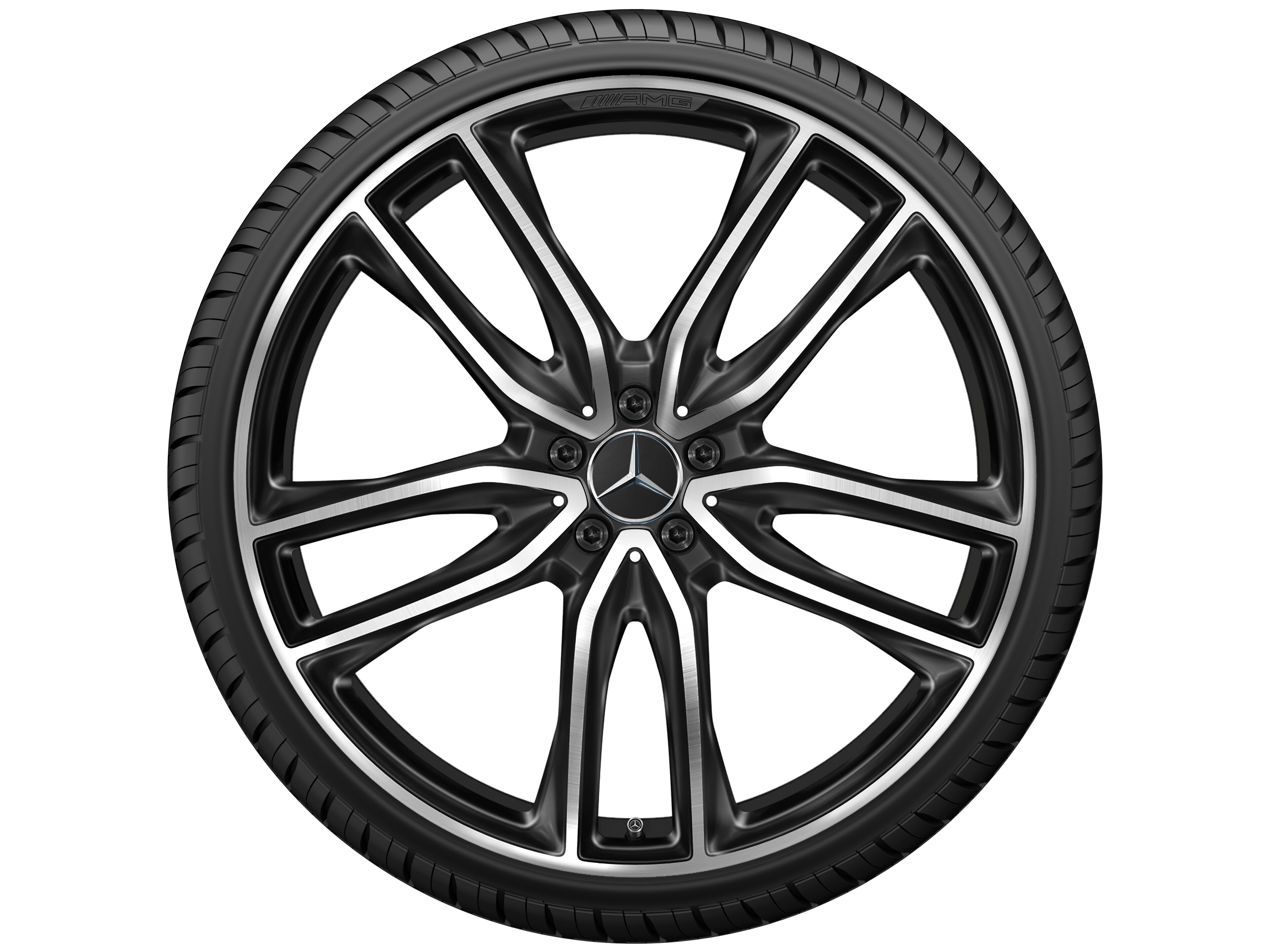 AMG 5-twin-spoke wheel, 58.4 cm (23-inch) - 11,5 J x 23 ET 47, black, high-sheen