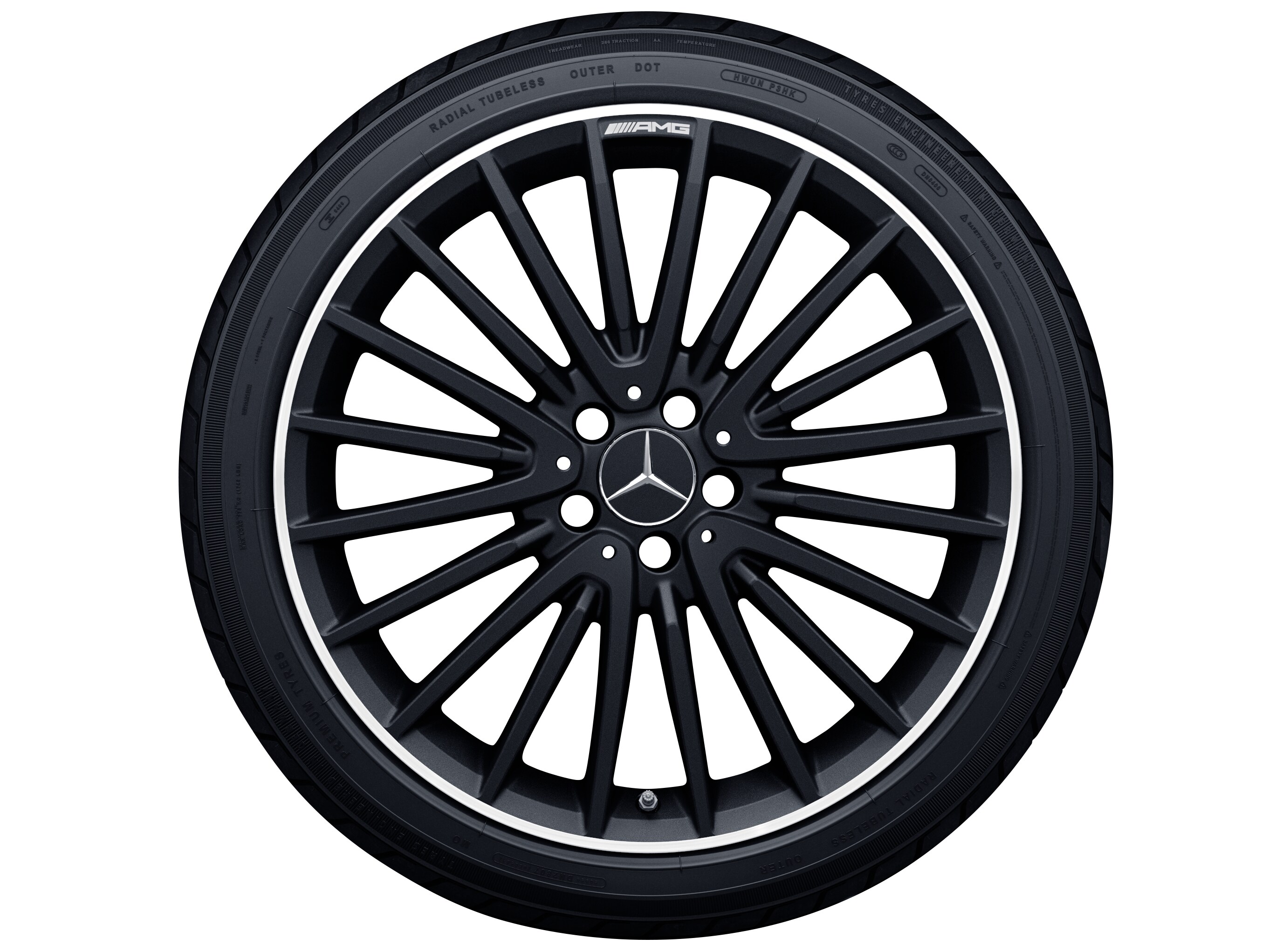 AMG multi-spoke wheel, 50.8 cm (20-inch), High-sheen rim flange - 8 J x 20 ET 43,5, matt black, high-sheen
