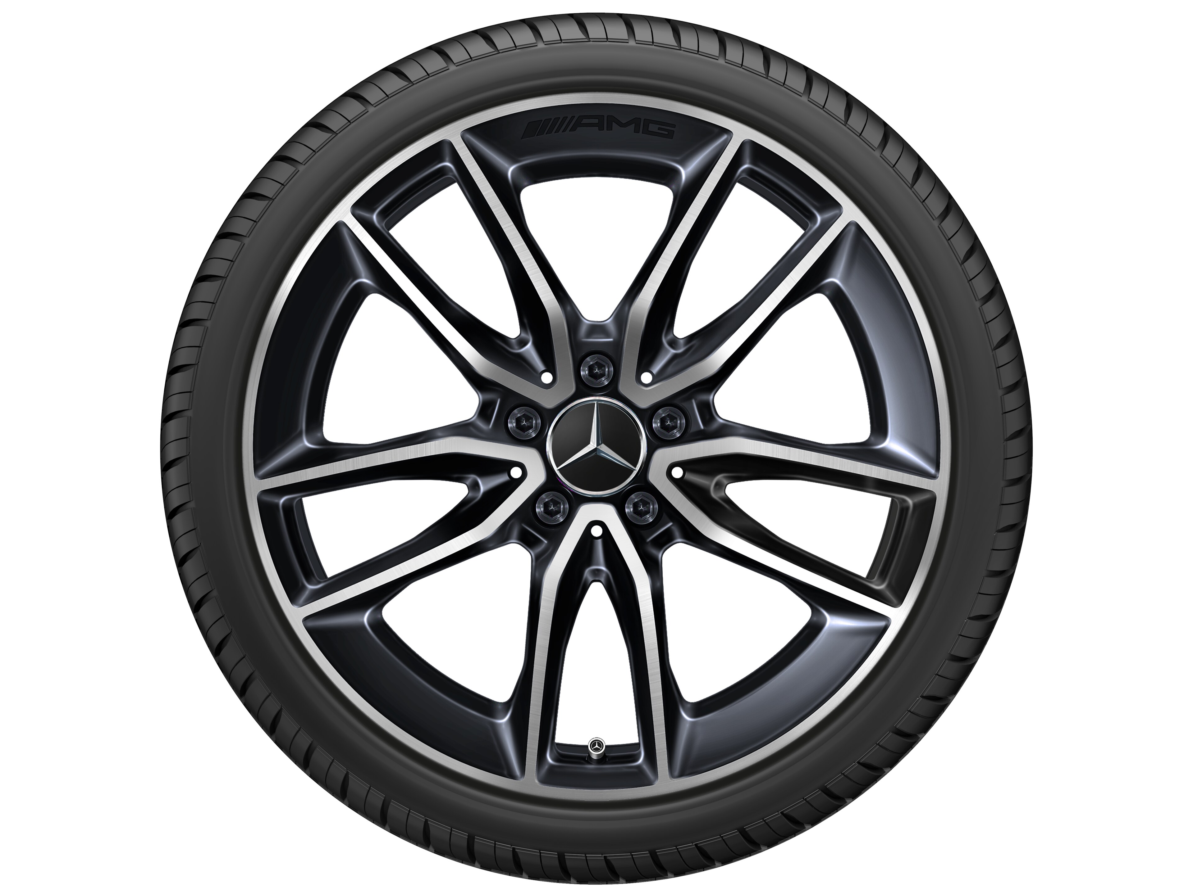 AMG 5-twin-spoke wheel, 48.3 cm (19-inch) - 8 J x 19 ET 49, tantalite grey, high-sheen