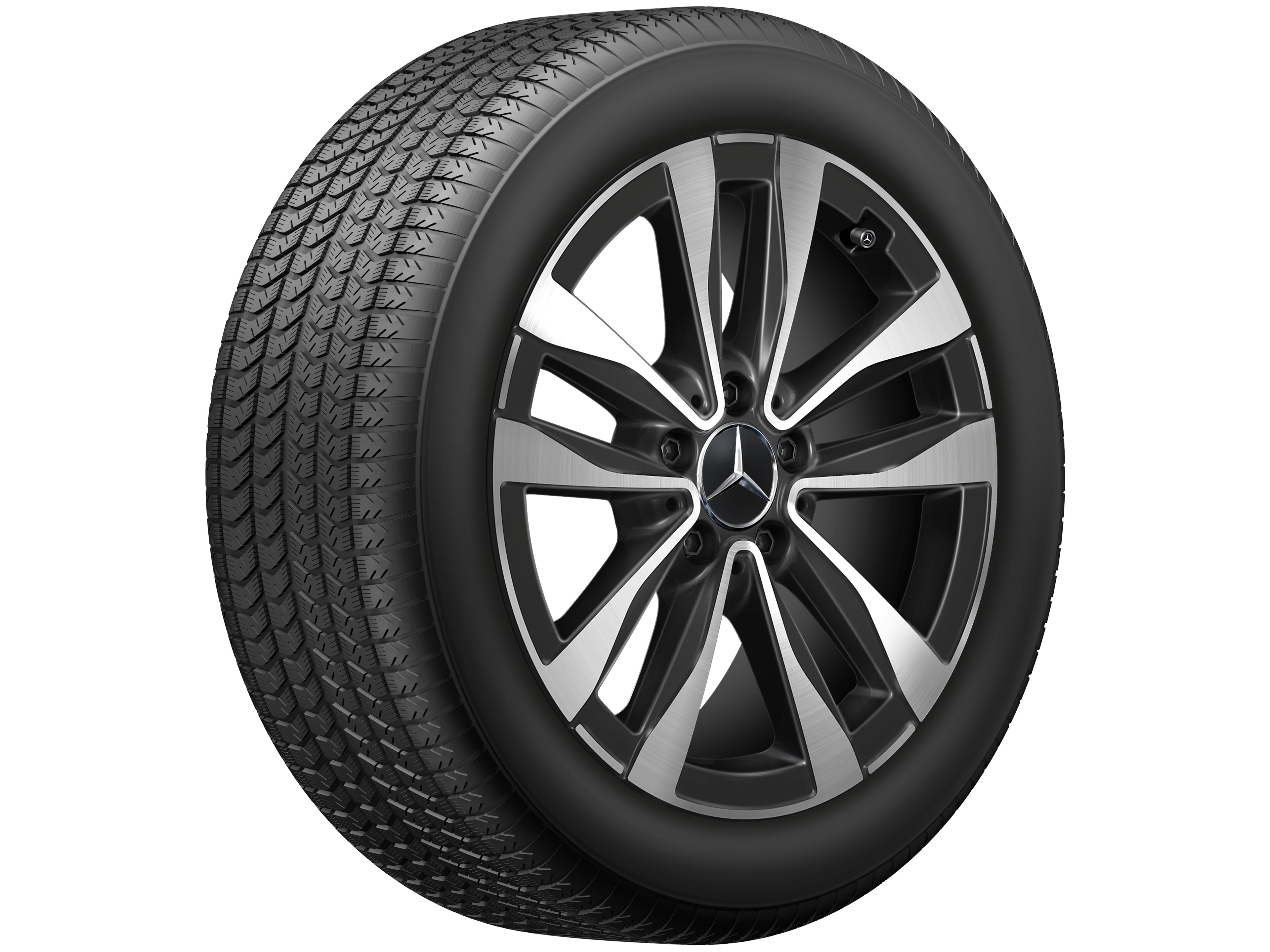 5-twin-spoke wheel, Aero, 43.2 cm (17-inch), High-sheen finish - 8 J x 17 ET 49,5, black, high-sheen