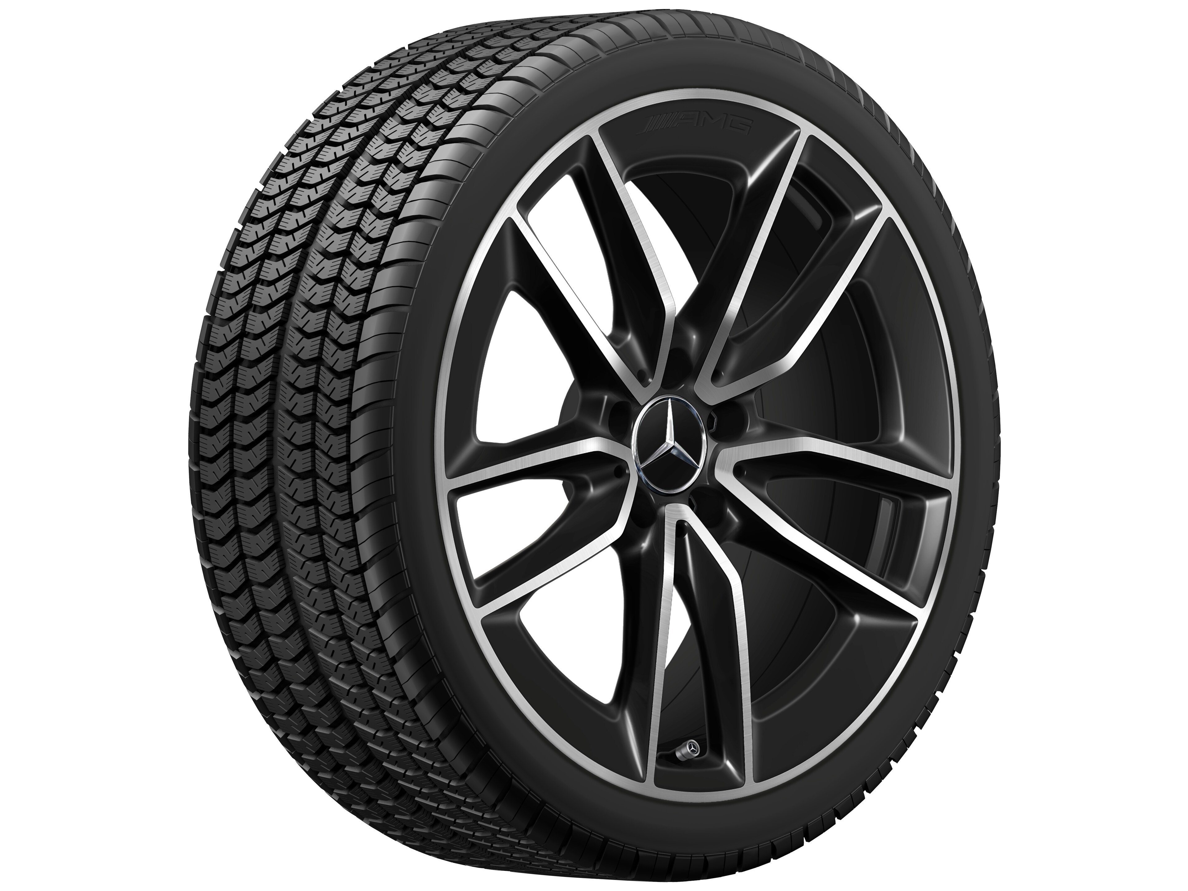 AMG 5-twin-spoke wheel, 48.3 cm (19-inch) - 8,5 J x 19 ET 55,2, black, high-sheen