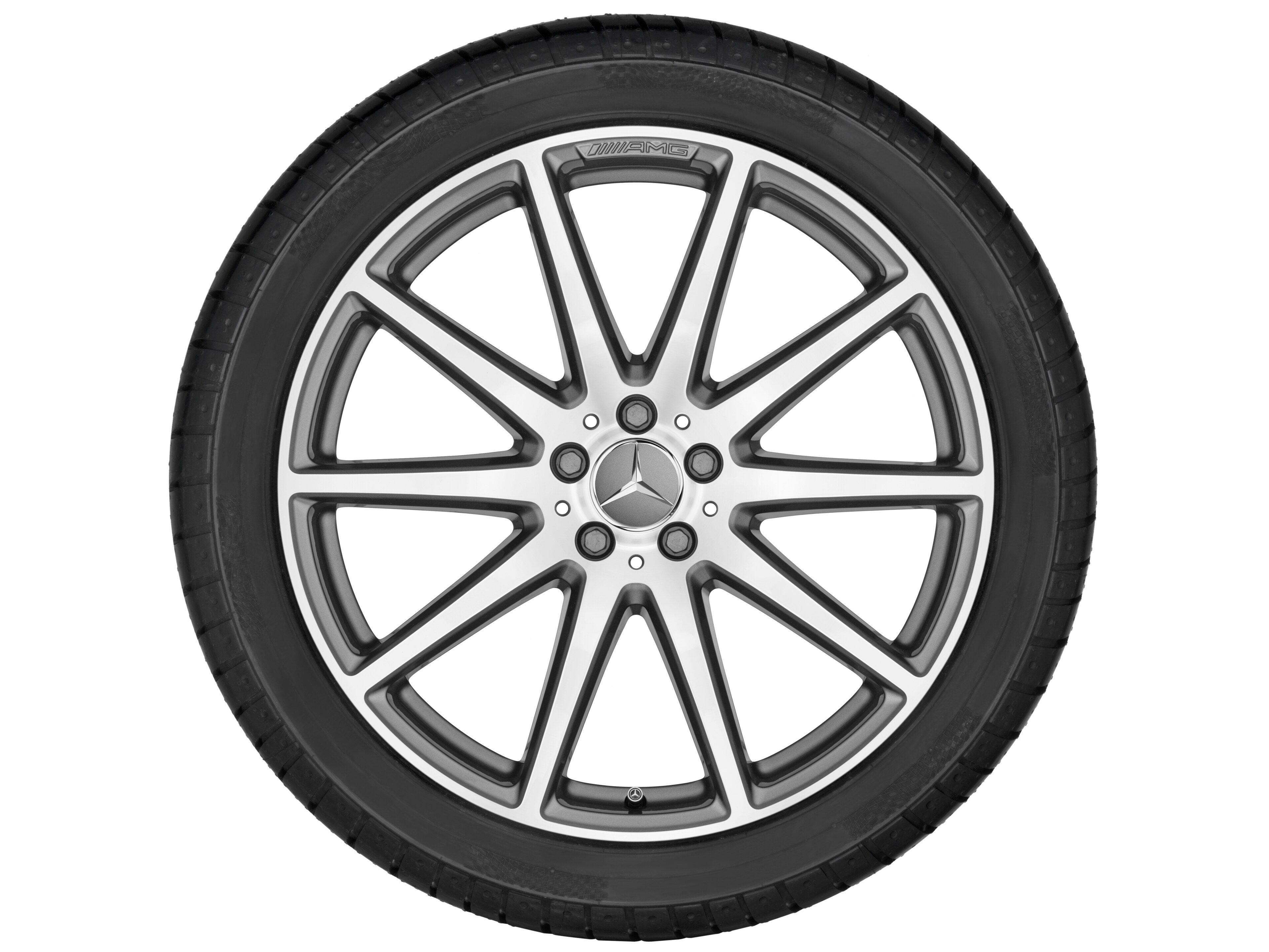 AMG 10-spoke wheel, 53.3 cm (21-inch) - 11,5 J x 21 ET 42, titanium grey, high-sheen