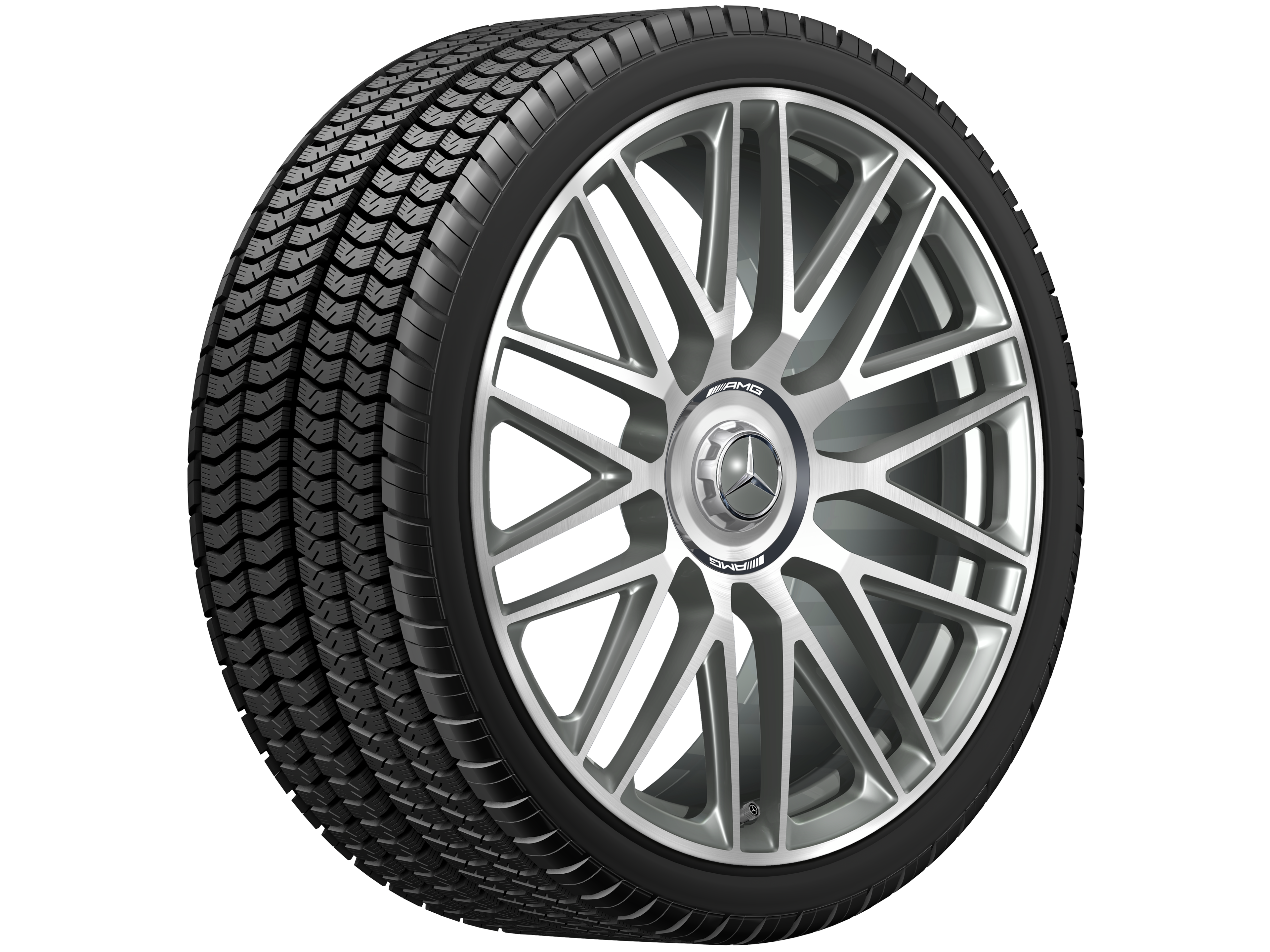 AMG 10-twin-spoke forged wheel, 53.3 cm (21-inch) - 10,5 J x 21 ET 42, titanium grey, high-sheen
