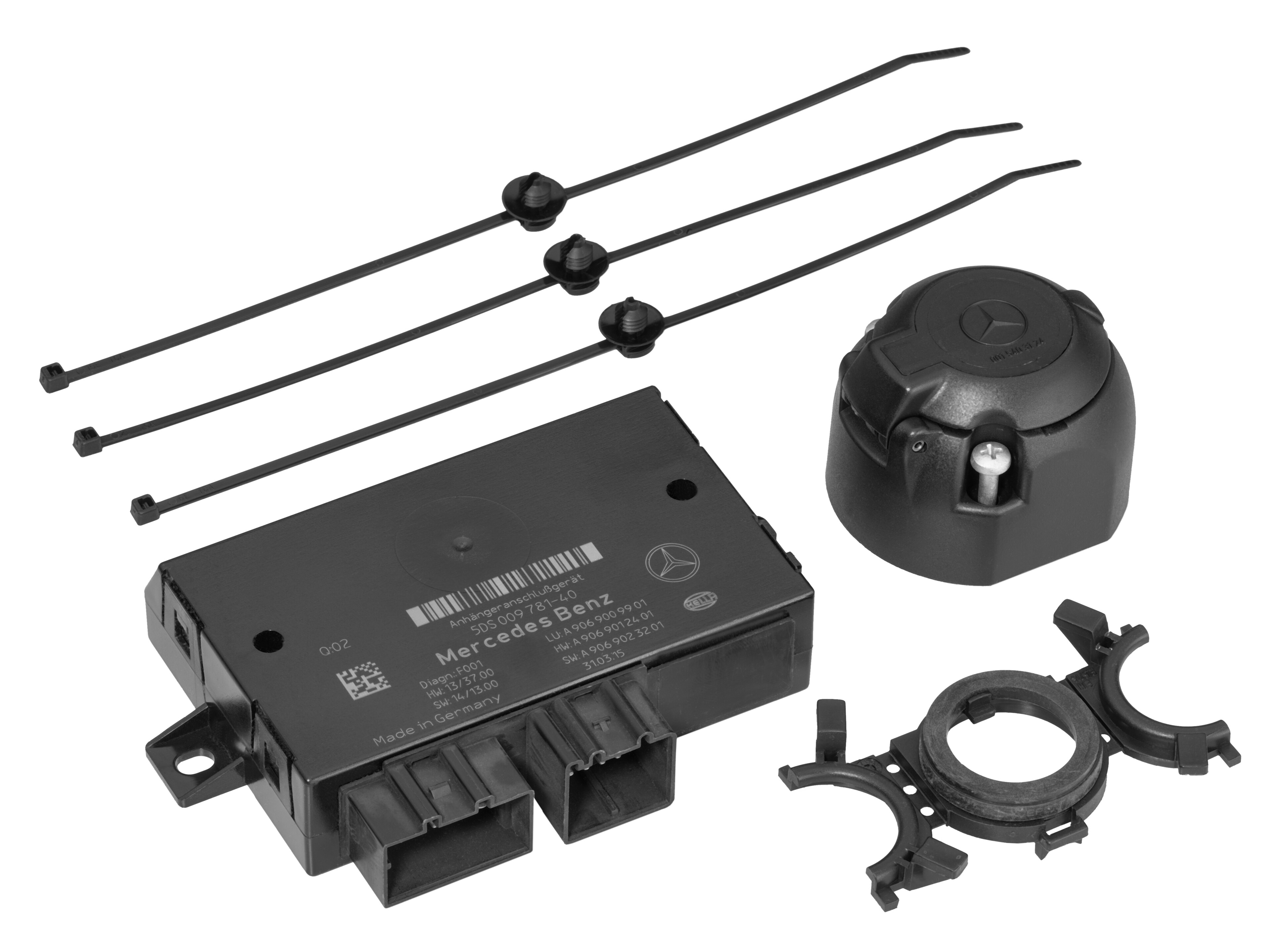 Trailer hitch, Electrical installation kit, LED - black