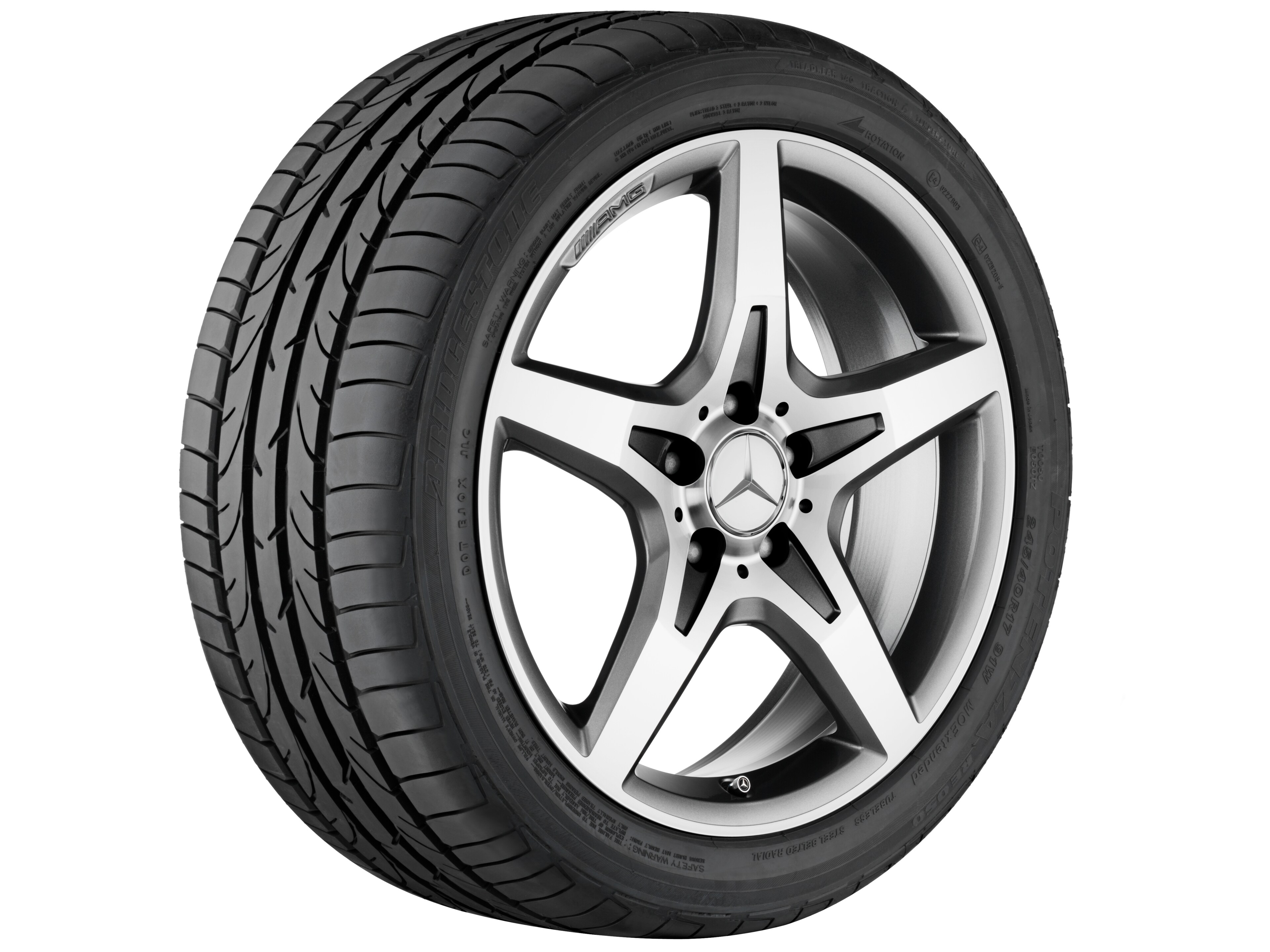 AMG 5-spoke wheel, 45.7 cm (18-inch) - 7,5 J x 18 ET 42, titanium grey, high-sheen