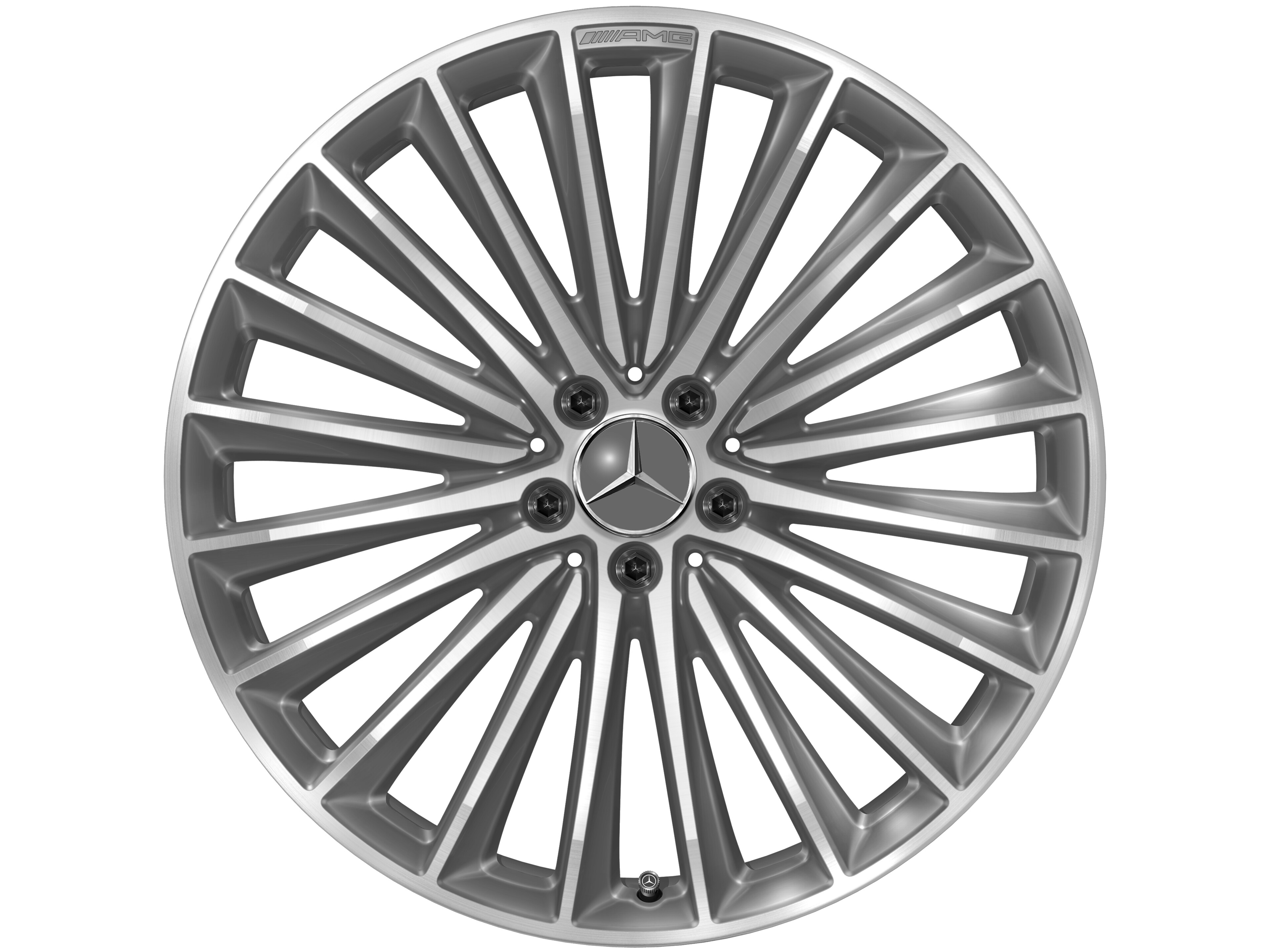 AMG light-alloy wheel, in multi-spoke design, 53.3 cm (21-inch) - 9 J x 21 ET 50, himalaya grey, high-sheen
