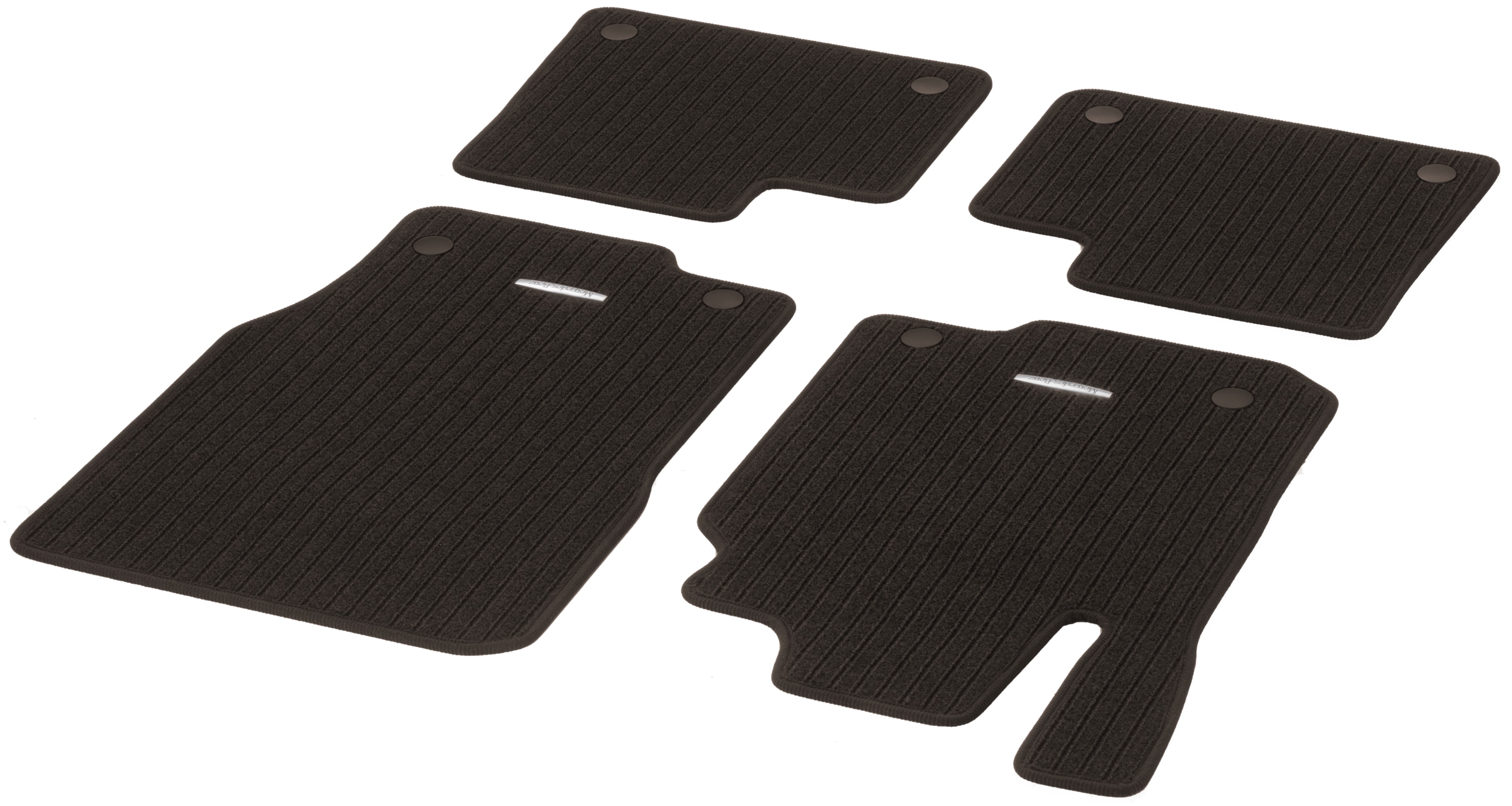 Ribbed mats, CLASSIC, Set, Set of 4 - LHD, black