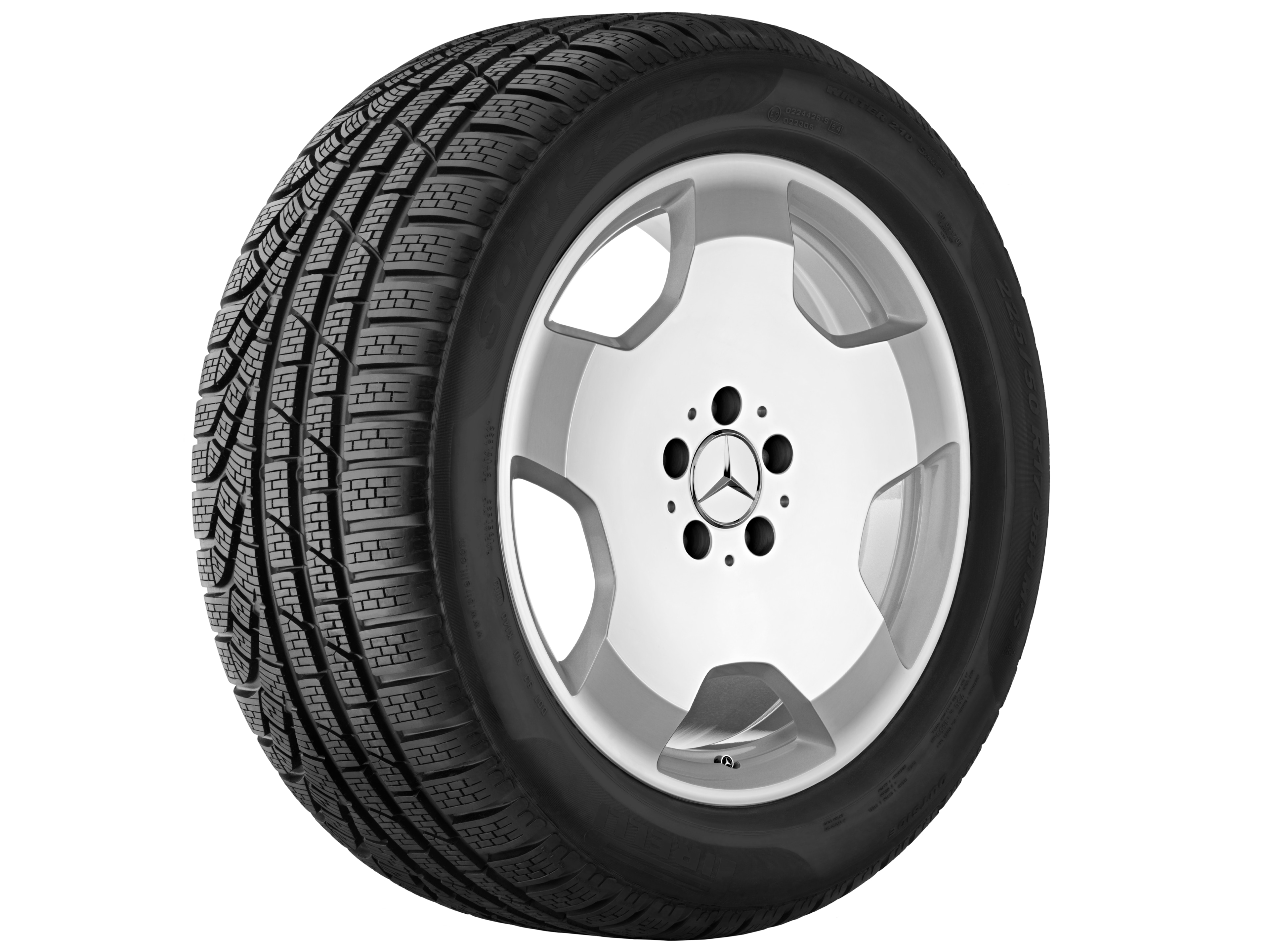 5-spoke wheel, 45.7 cm (18-inch) - 9,5 J x 18 ET 43, sterling silver, high-gloss polished
