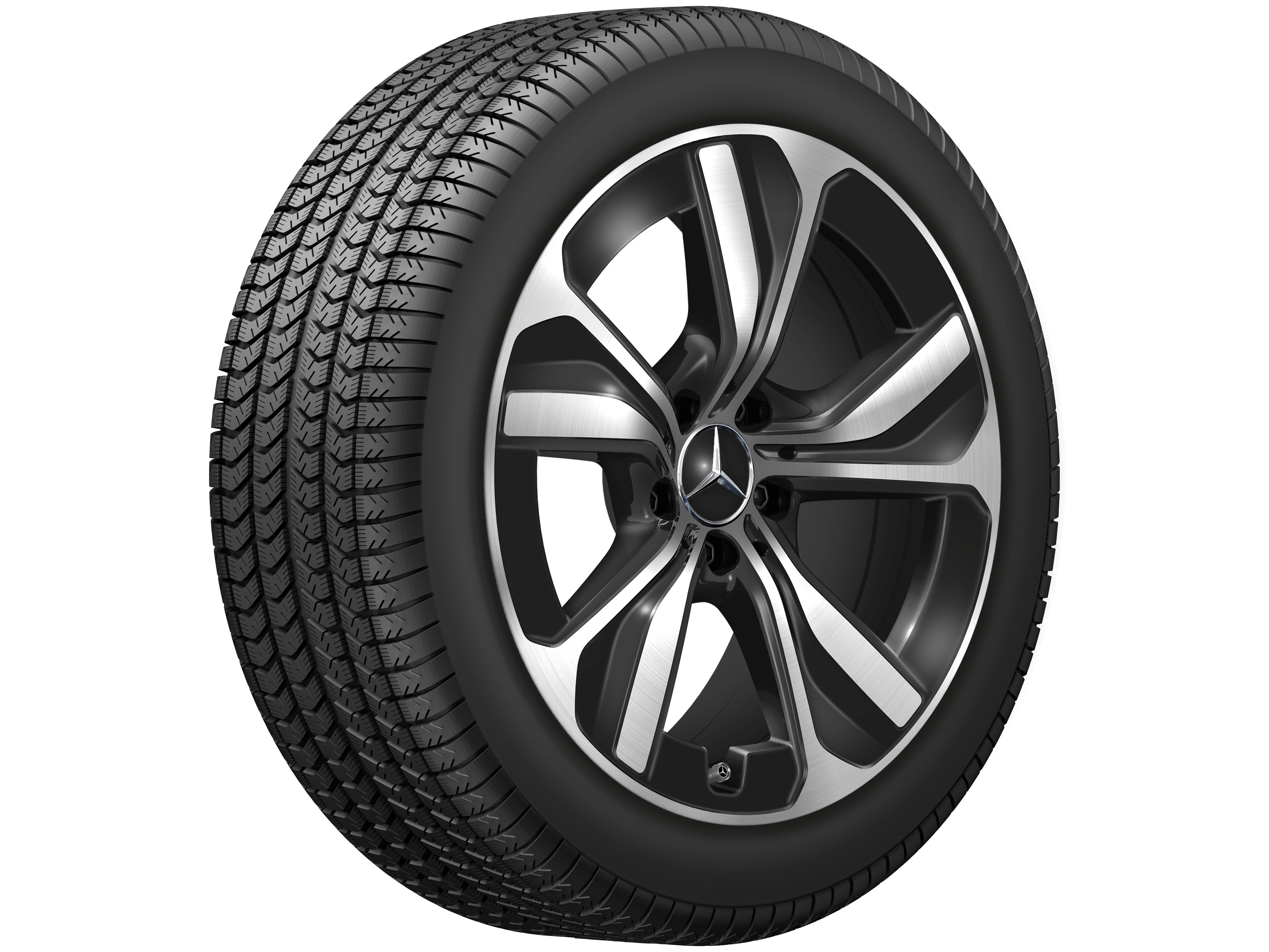 5-spoke wheel, Aero, 45.7 cm (18-inch) - 8 J x 18 ET 44,9, black, high-sheen