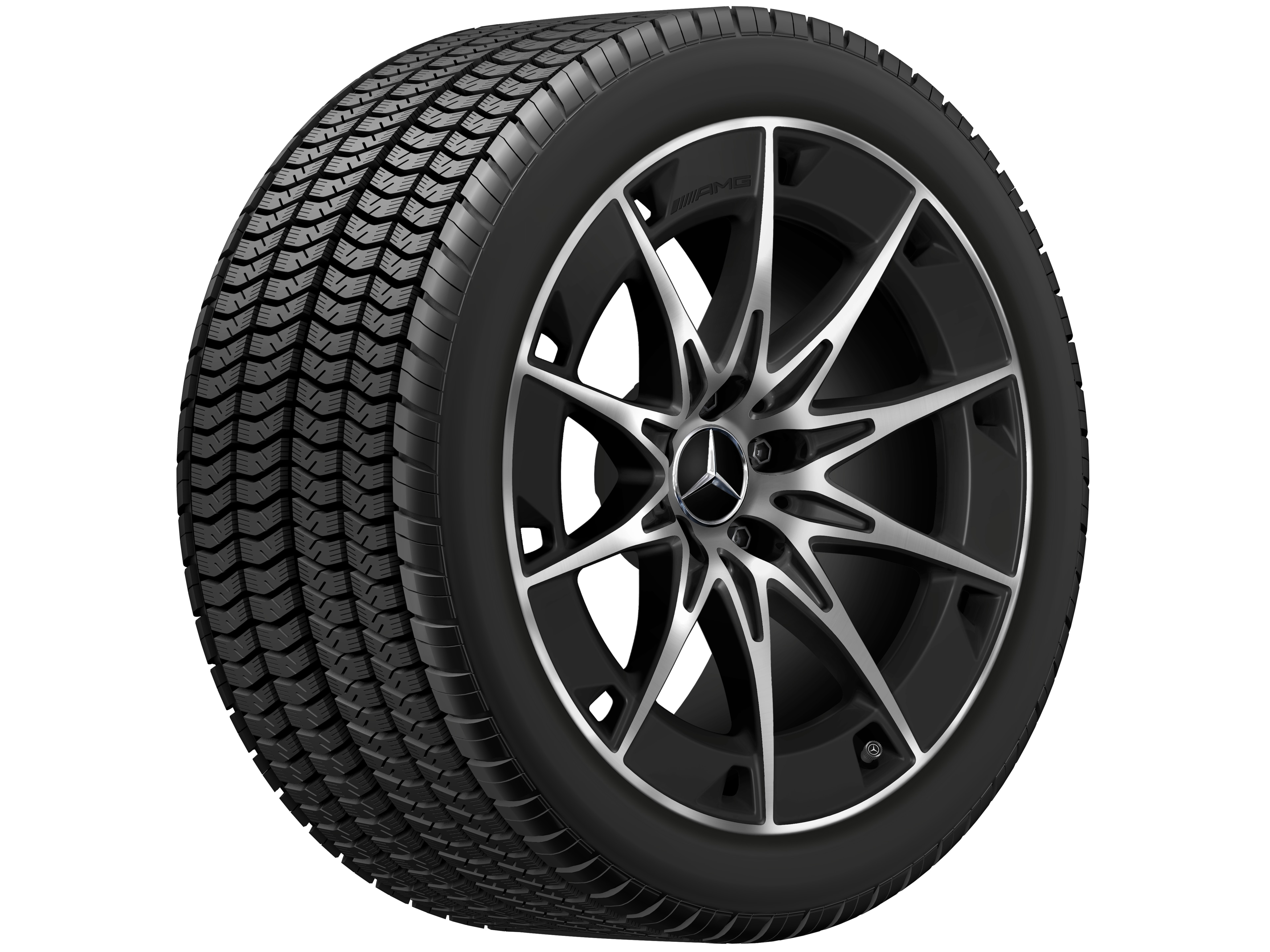AMG 10-spoke wheel, 48.3 cm (19-inch) - 9,5 J x 19 ET 19, matt black, high-sheen
