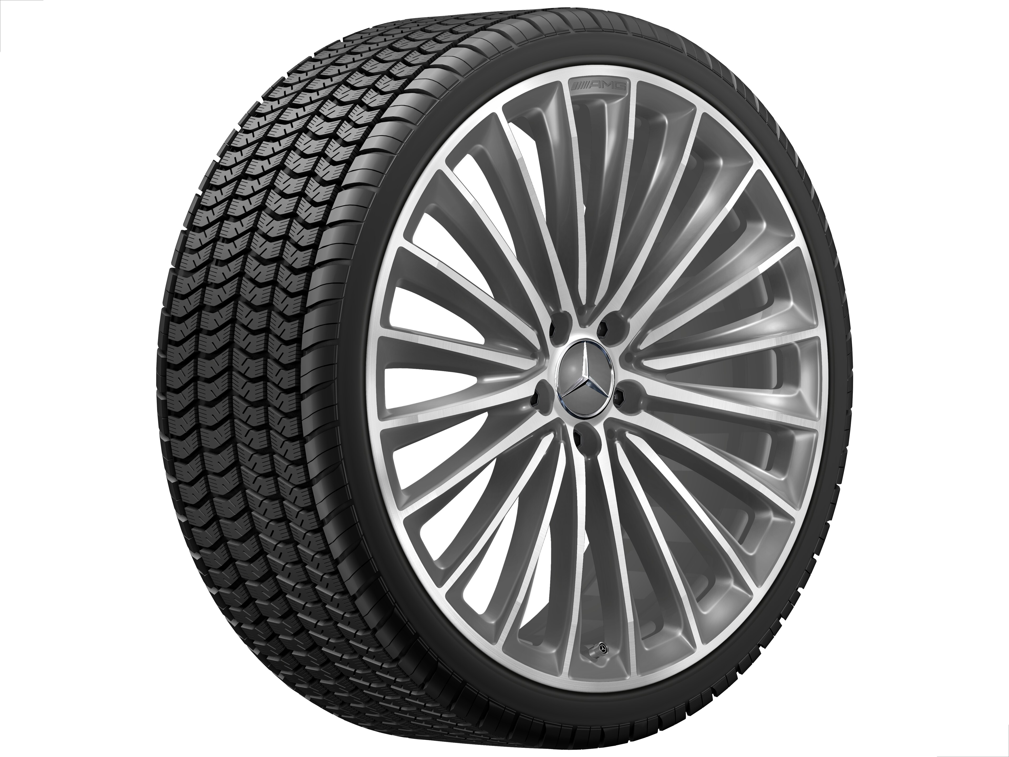 AMG light-alloy wheel, in multi-spoke design, 53.3 cm (21-inch) - 9 J x 21 ET 50, himalaya grey, high-sheen