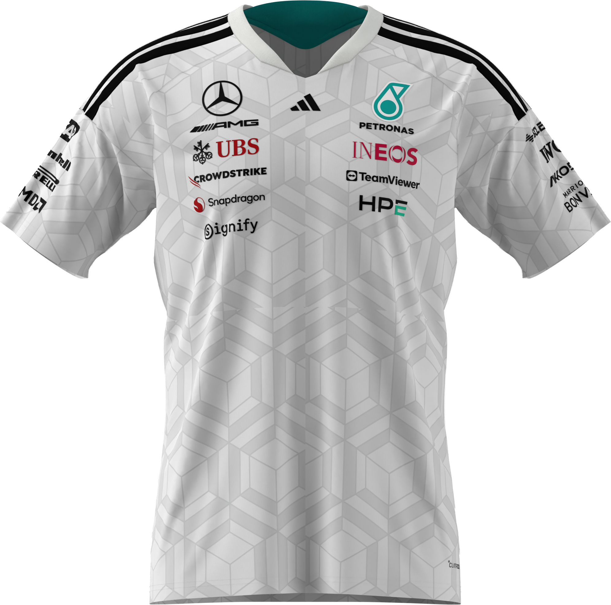 Men's T-shirt, Driver, Mercedes-AMG F1 - white, S
