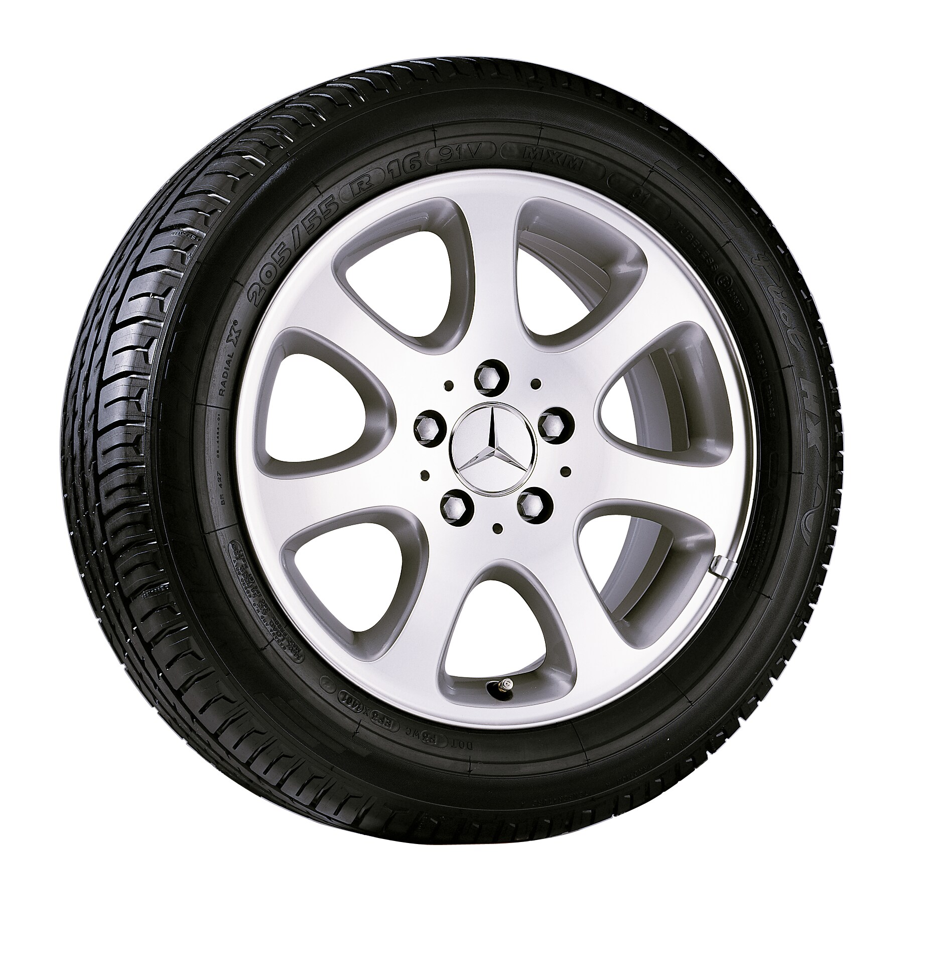 7-spoke wheel, Cygnus, 40.6 cm (16-inch) - 8 J x 16 ET 32, titanium silver, high-sheen