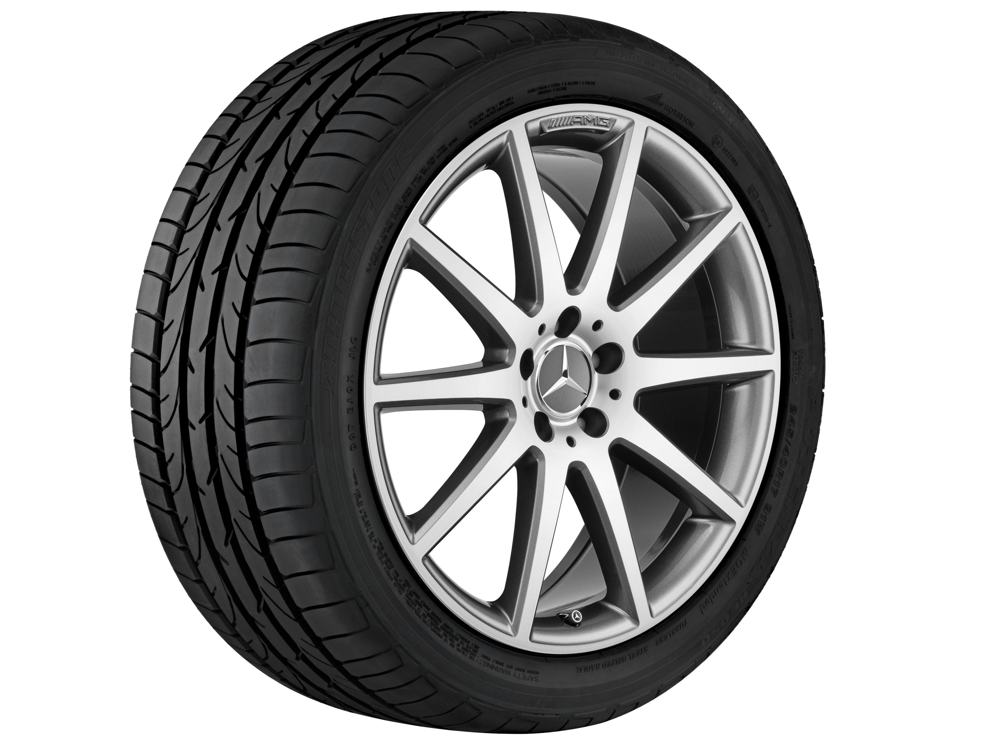 AMG 10-spoke wheel, 48.3 cm (19-inch) - 8 J x 19 ET 19, titanium grey, high-sheen