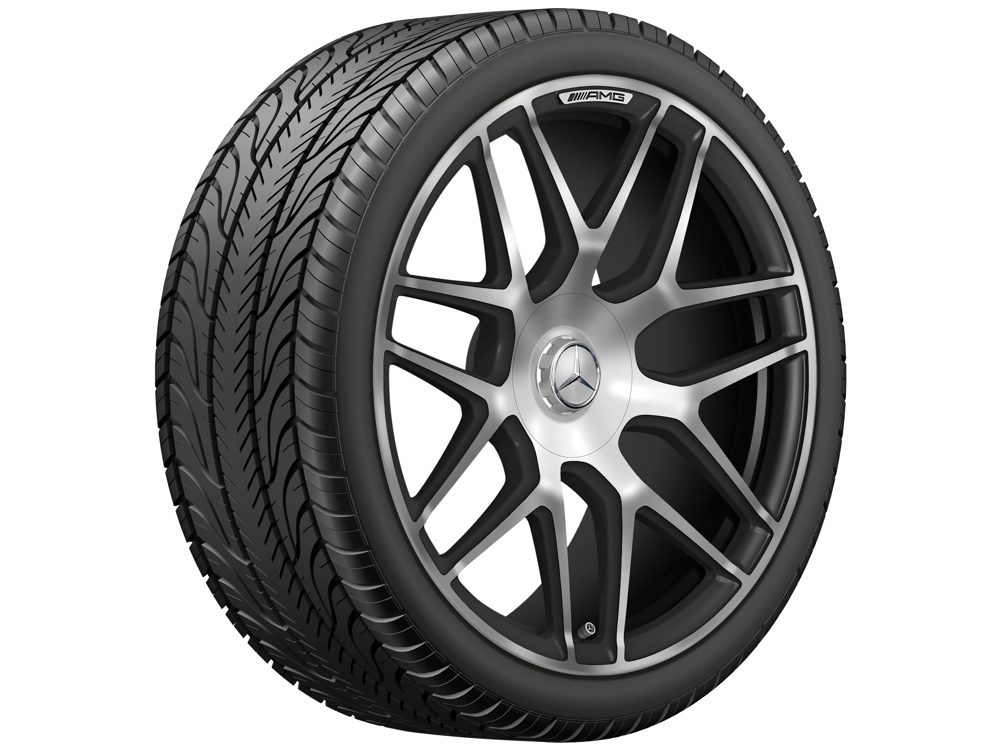 AMG forged wheel in cross-spoke design, 55.9 cm (22-inch) - 10 J x 22 ET 36, matt black, high-sheen