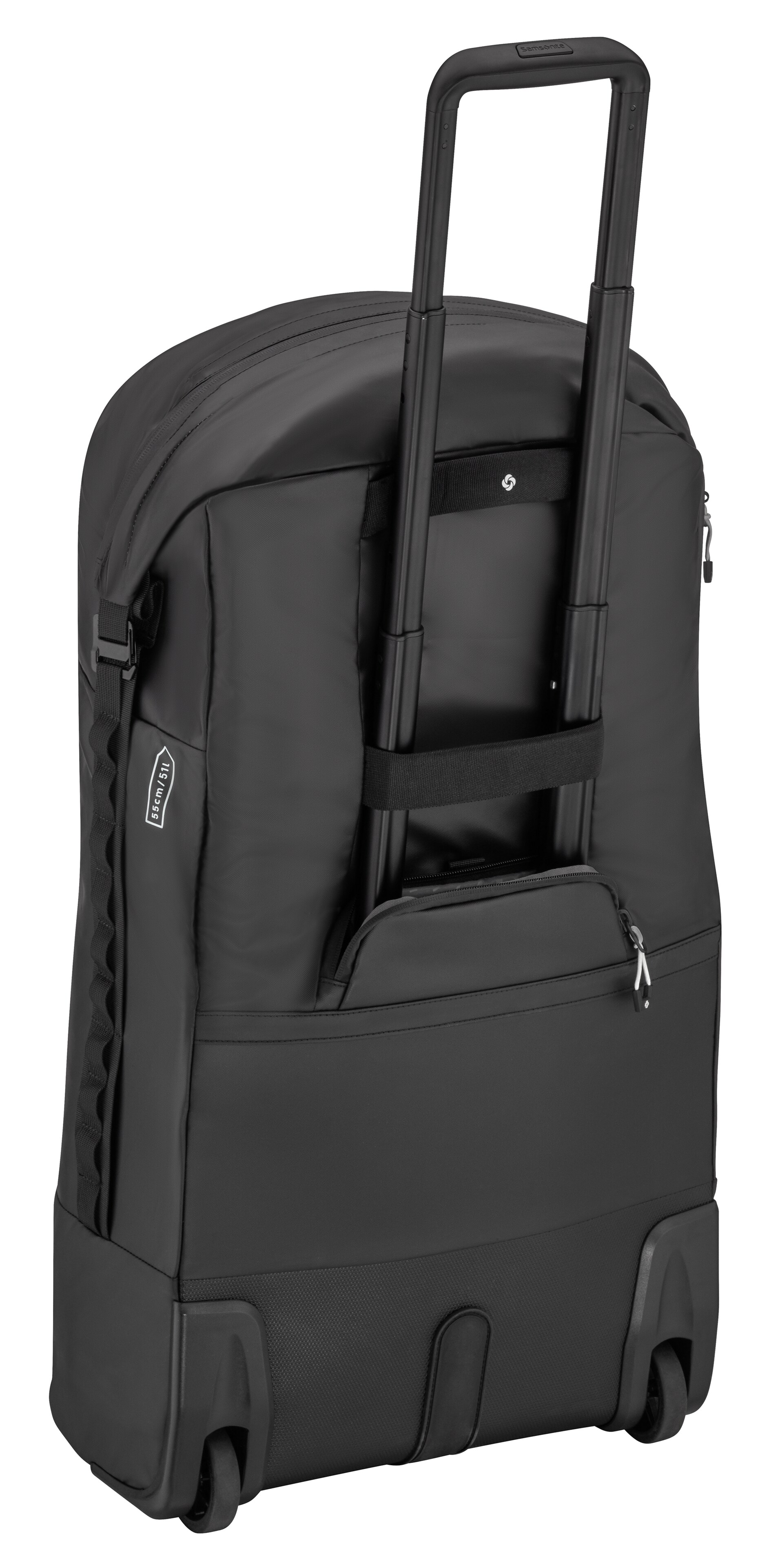 Trolley bag, folding - black, Polyamide (recycled) / Polyester, Samsonite