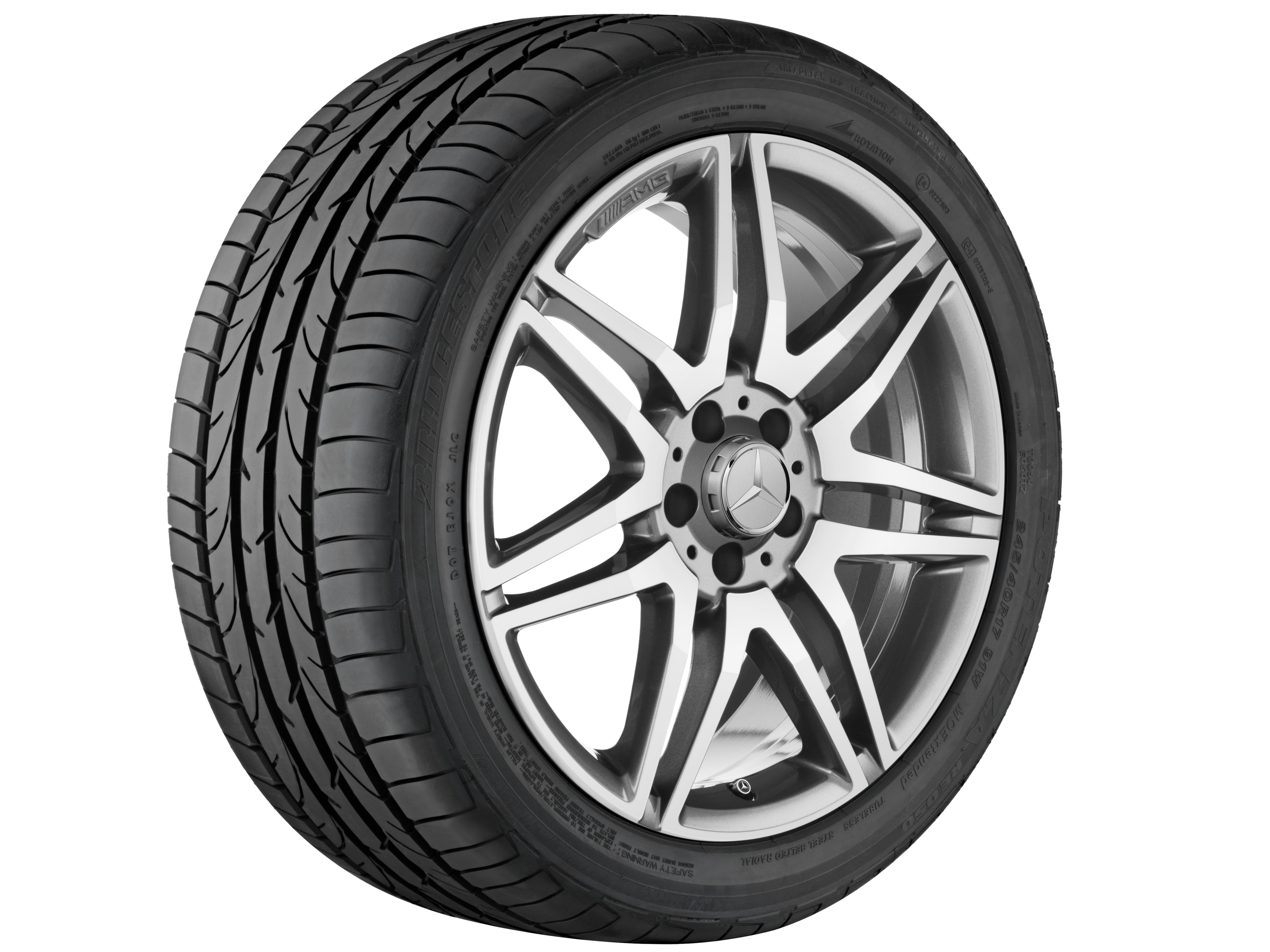 AMG Radnabenabdeckung, im Zentralverschlussdesign, für Zentrierloch-Durchmesser 71,8 mm - chromeshadow dark metallic