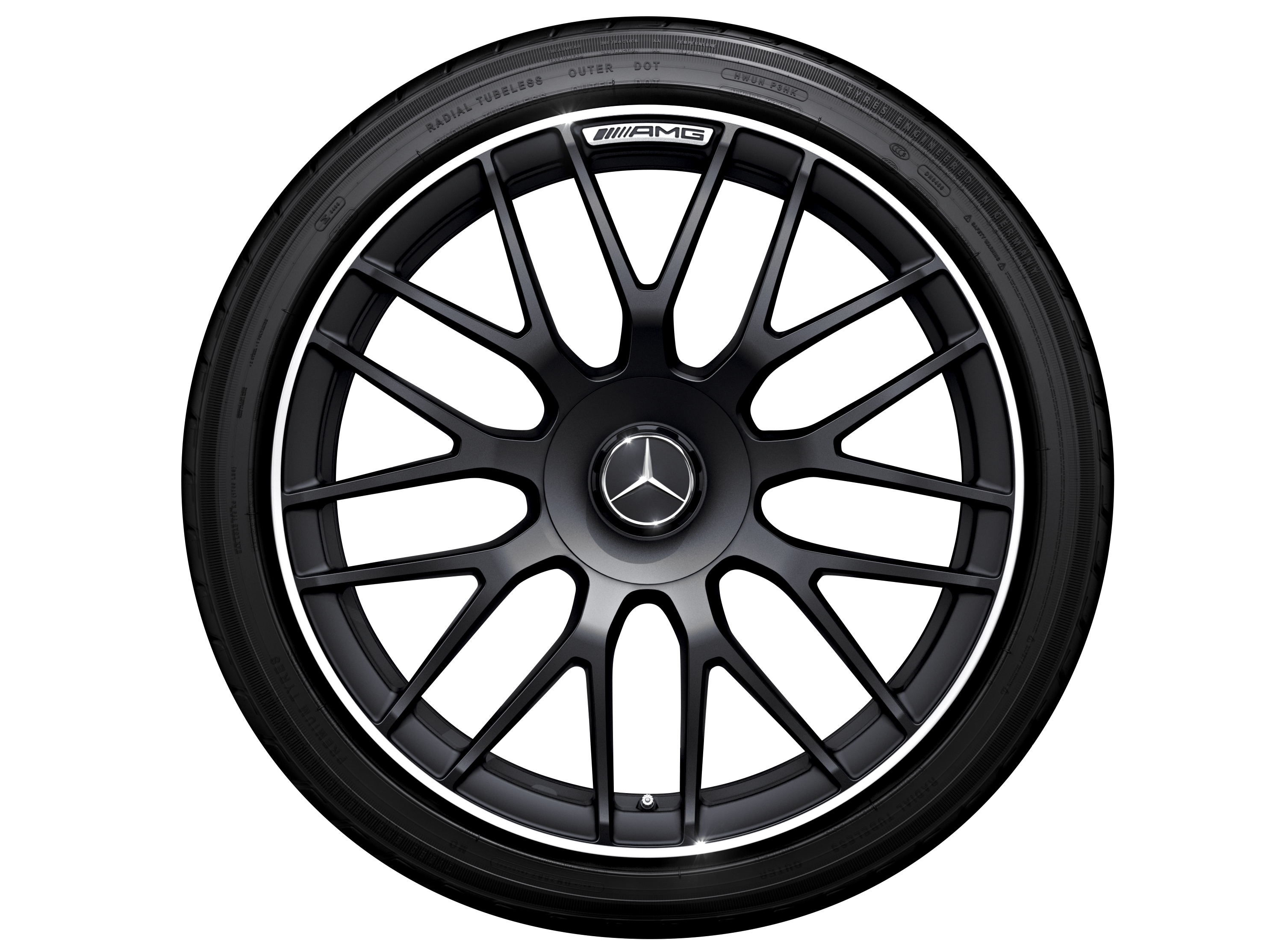 AMG forged wheel in cross-spoke design, 48.3 cm (19-inch), High-sheen rim flange - 9,5 J x 19 ET 56, matt black