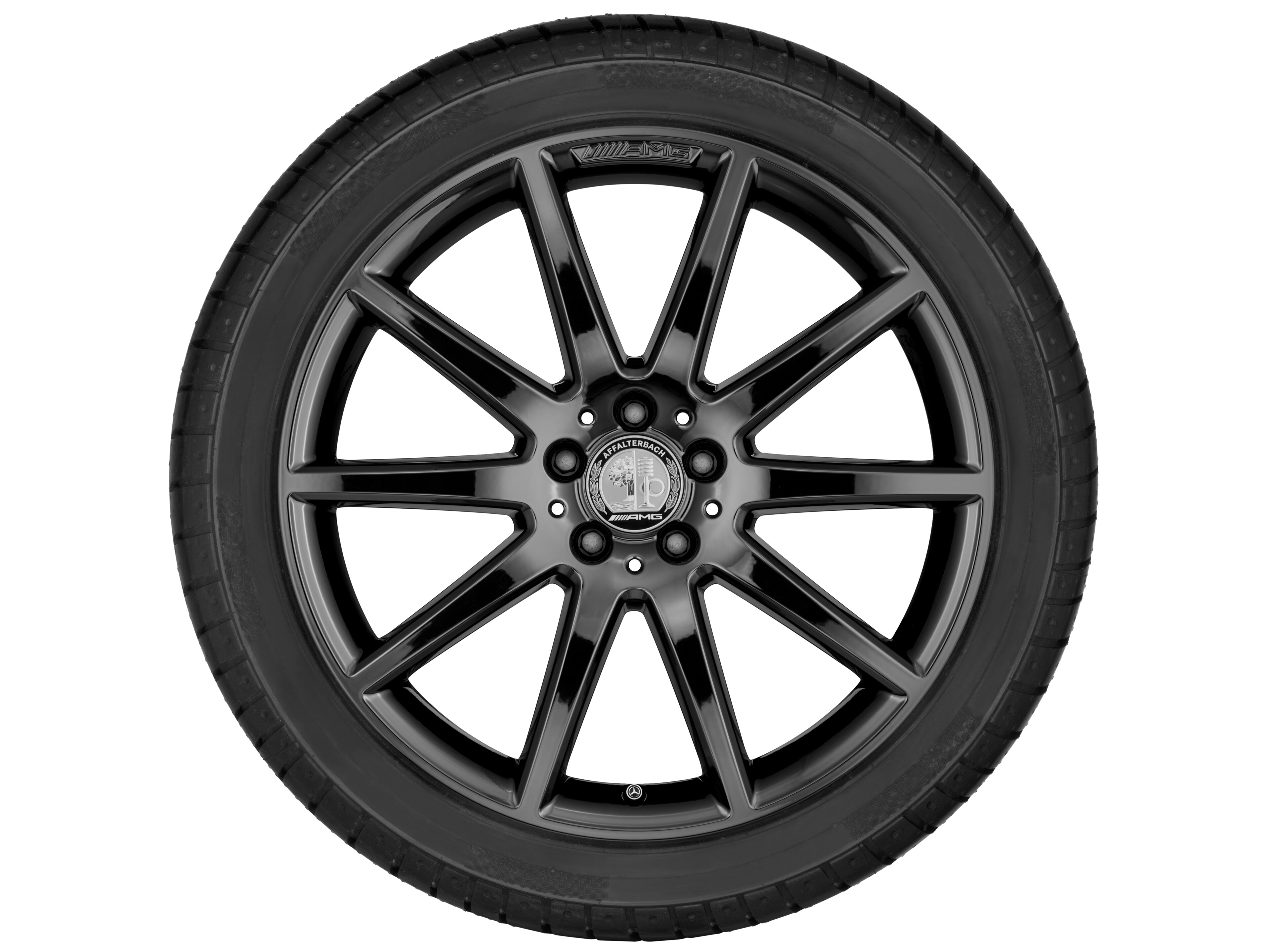 AMG 10-spoke wheel, 50.8 cm (20-inch) - 8 J x 20 ET 43,5, titanium black, high-gloss