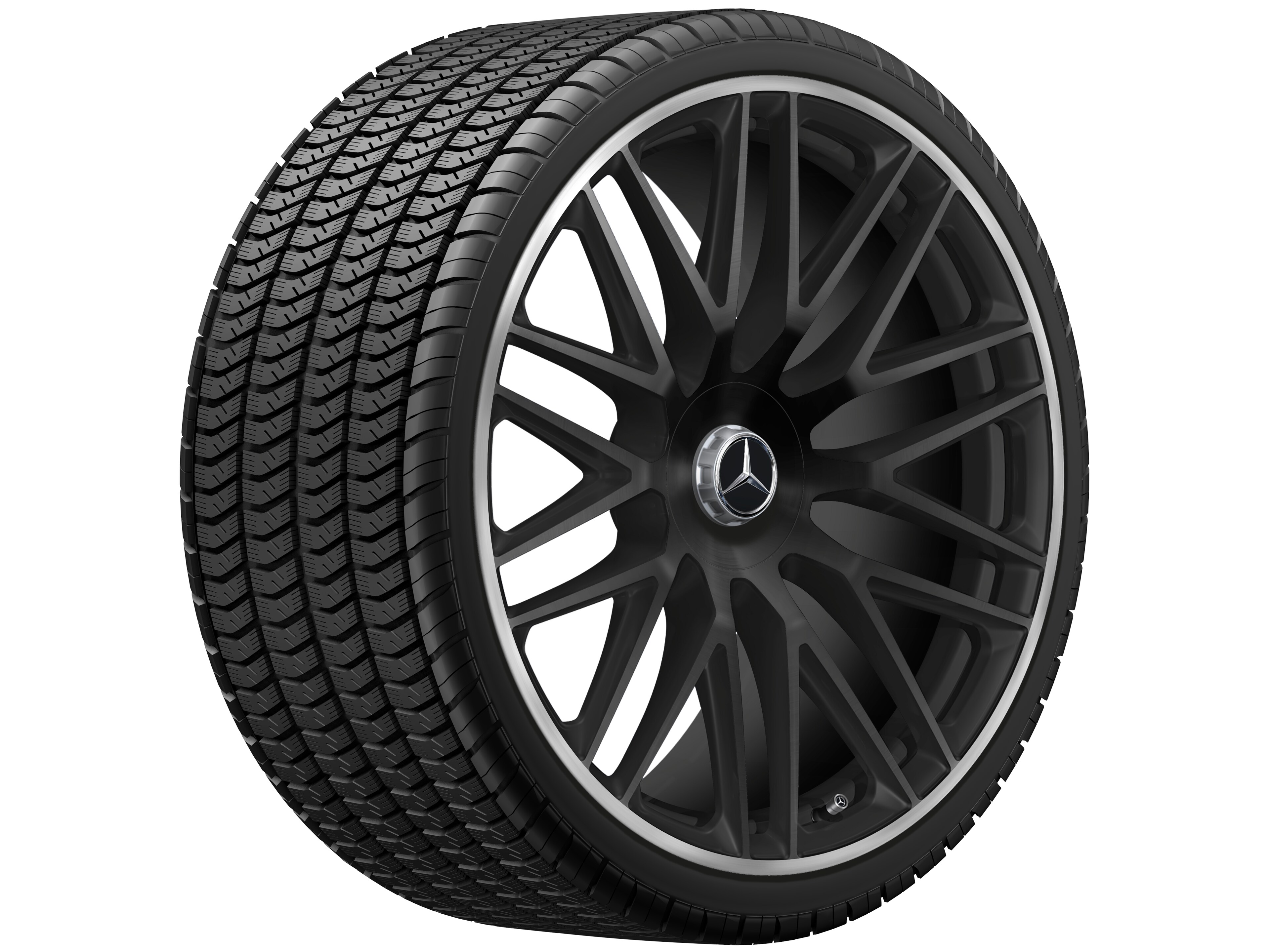AMG multi-spoke forged wheel, 58.4 cm (23-inch), High-sheen rim flange - 11,5 J x 23 ET 47, matt black, high-sheen rim flange