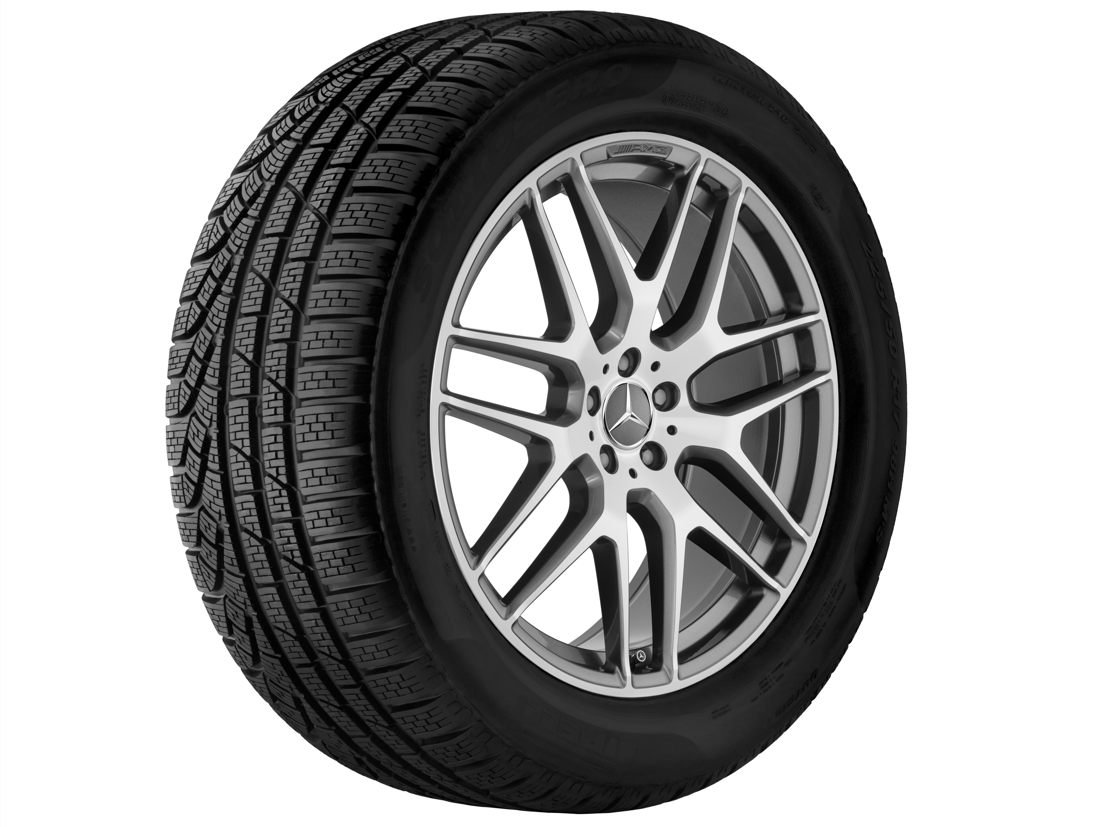 AMG light-alloy wheel, in cross-spoke design, 53.3 cm (21-inch) - 10 J x 21 ET 46, titanium grey, high-sheen