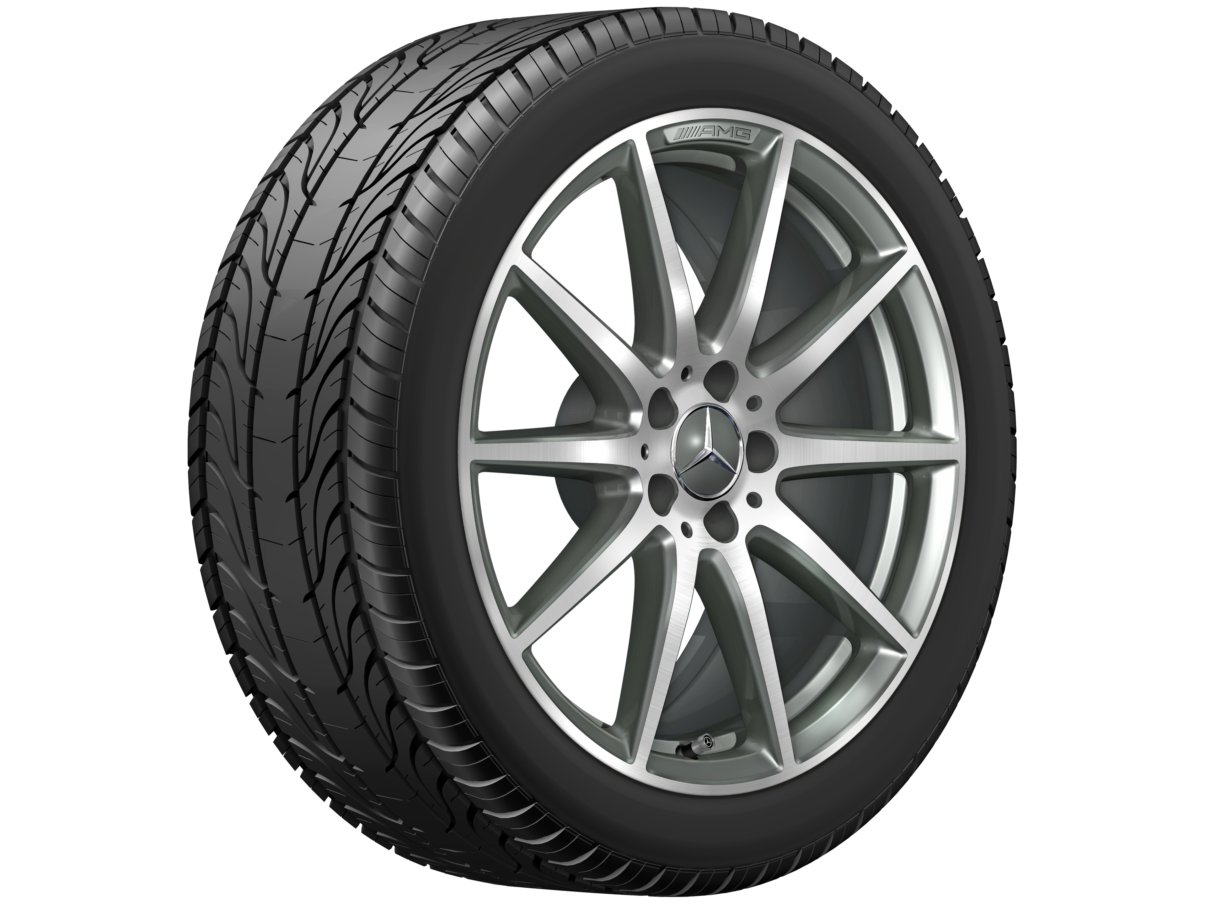 AMG 10-spoke wheel, 48.3 cm (19-inch) - 8,5 J x 19 ET 18, titanium grey, high-sheen