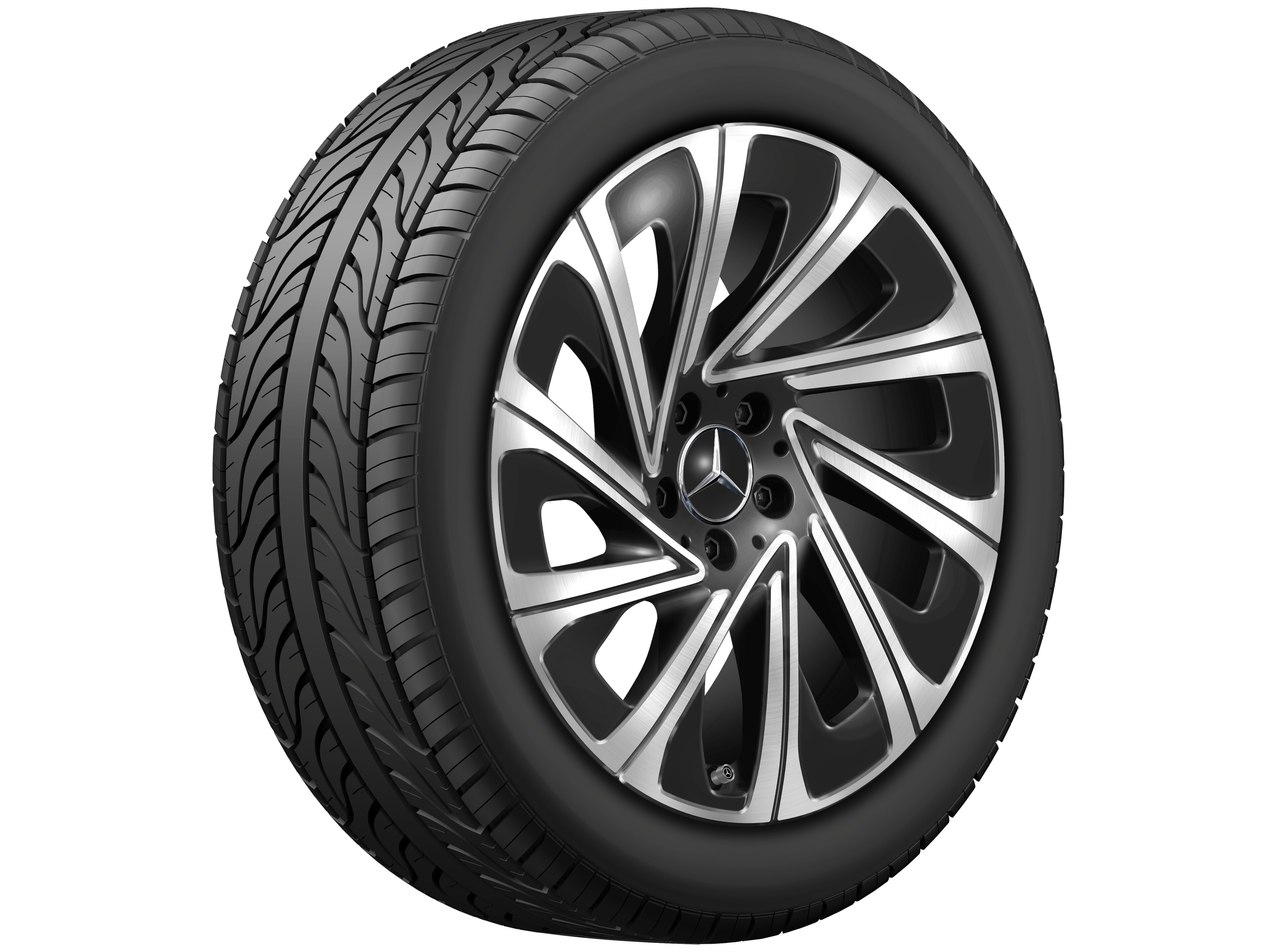 10-spoke wheel, Aero, 48.3 cm (19-inch) - 9,5 J x 19 ET 51, black, high-sheen