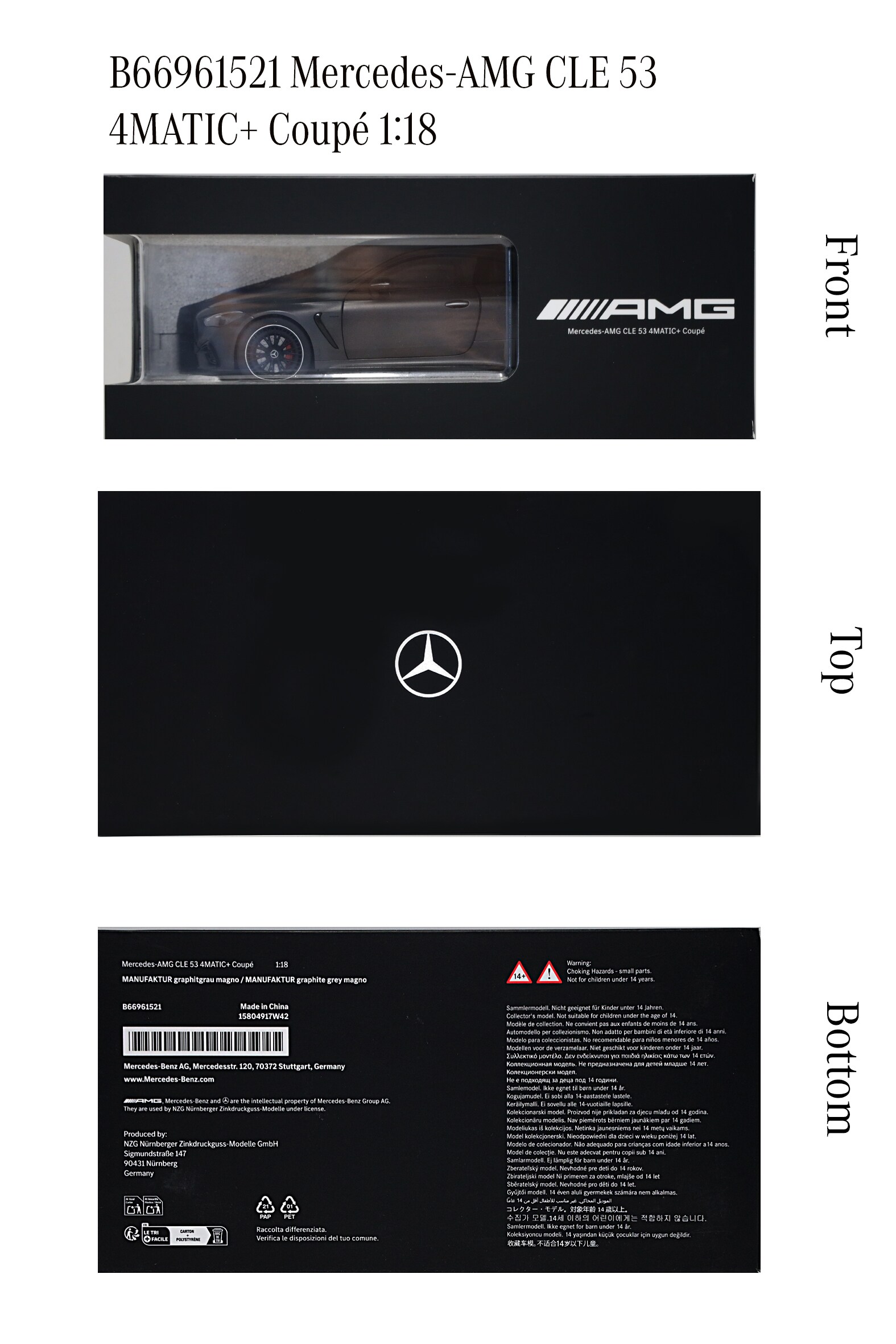 Mercedes-AMG CLE 53, Coupé, 4MATIC+, C236 - MANUFAKTUR graphite grey magno, NZG, 1:18