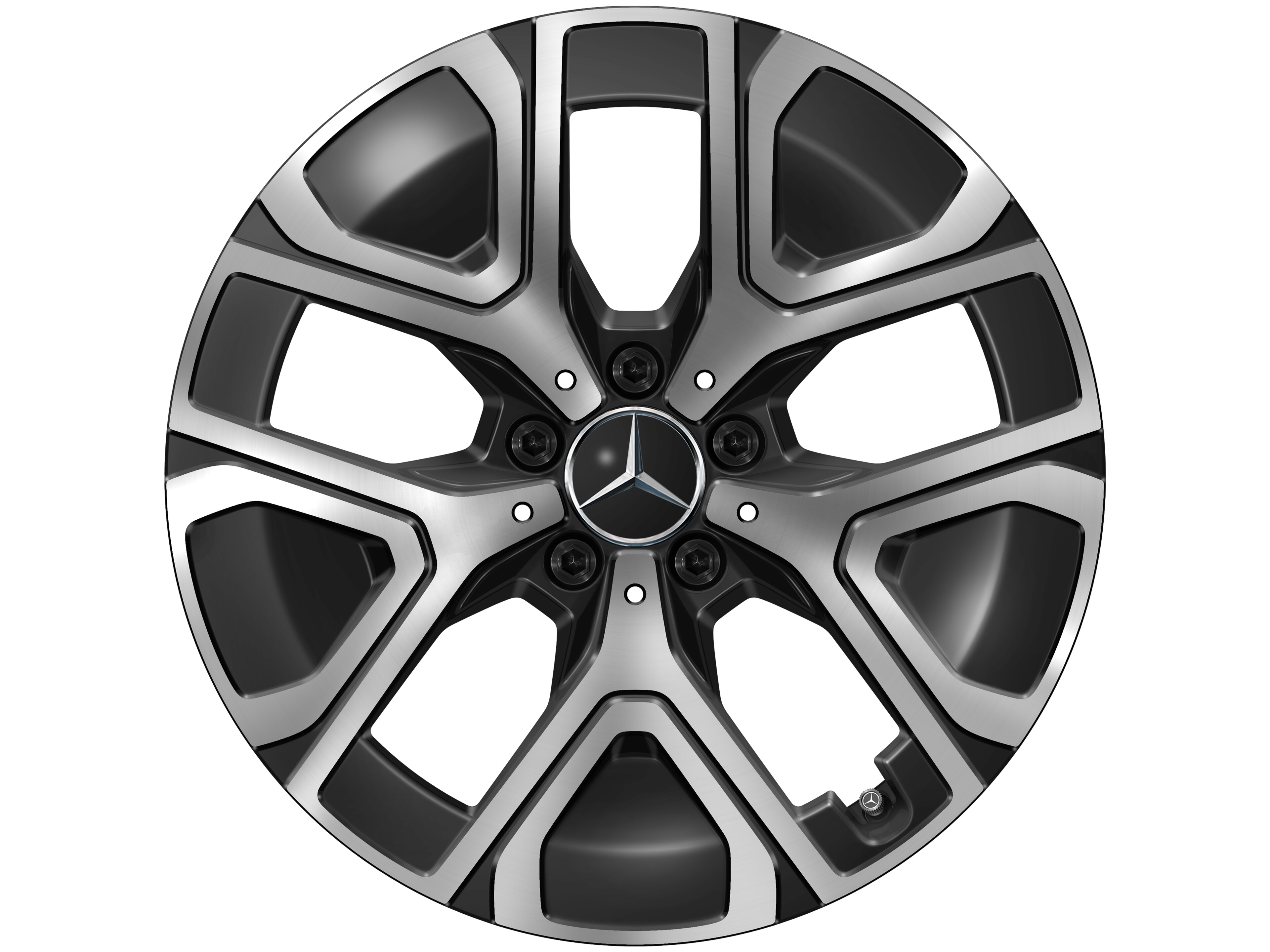 5-twin-spoke wheel, Aero, 45.7 cm (18-inch) - 7 J x 18 ET 46,6, black, high-sheen