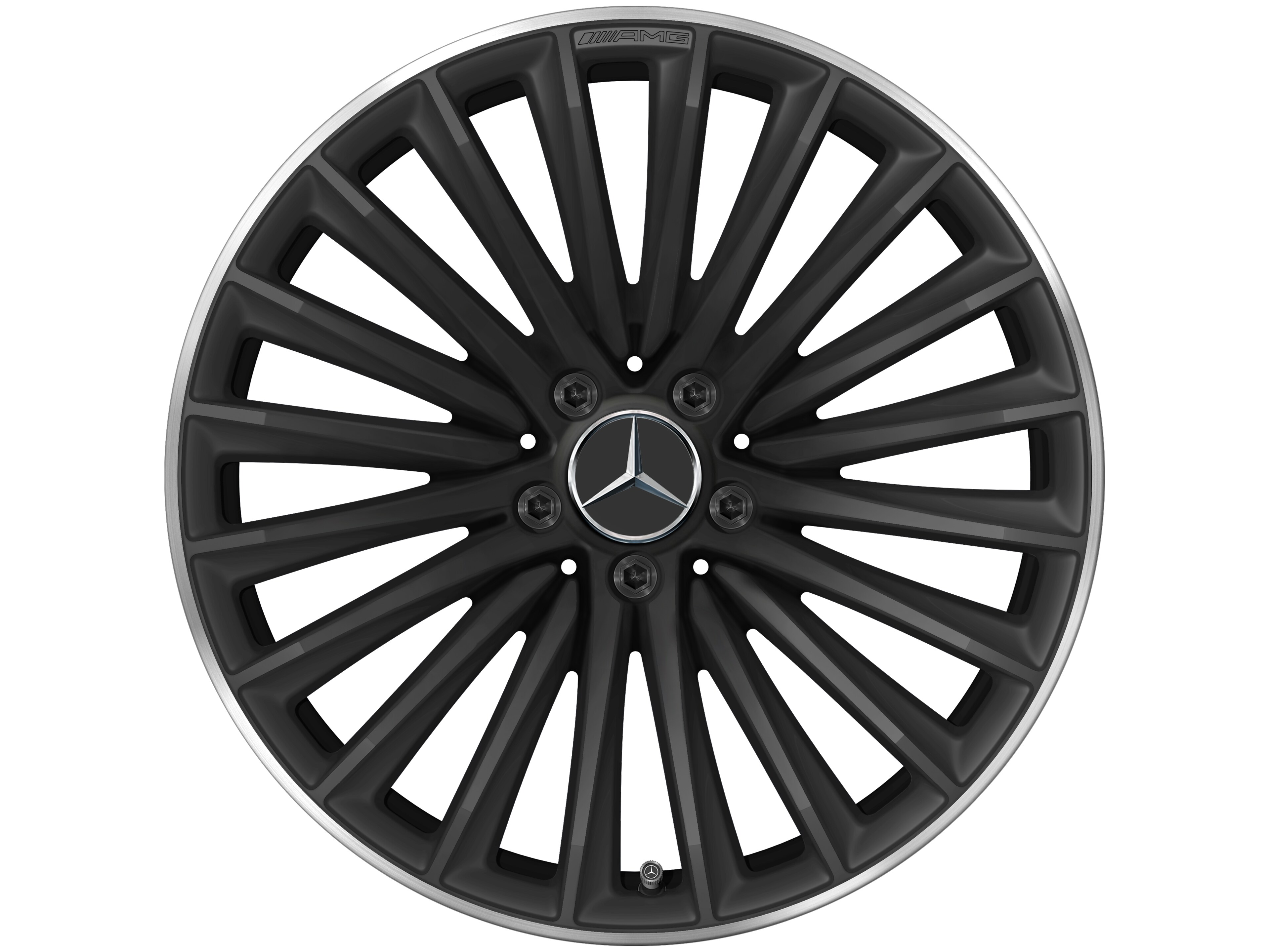 AMG multi-spoke wheel, 48.3 cm (19-inch) - 11 J x 19 ET 60,5, matt black, high-sheen rim flange