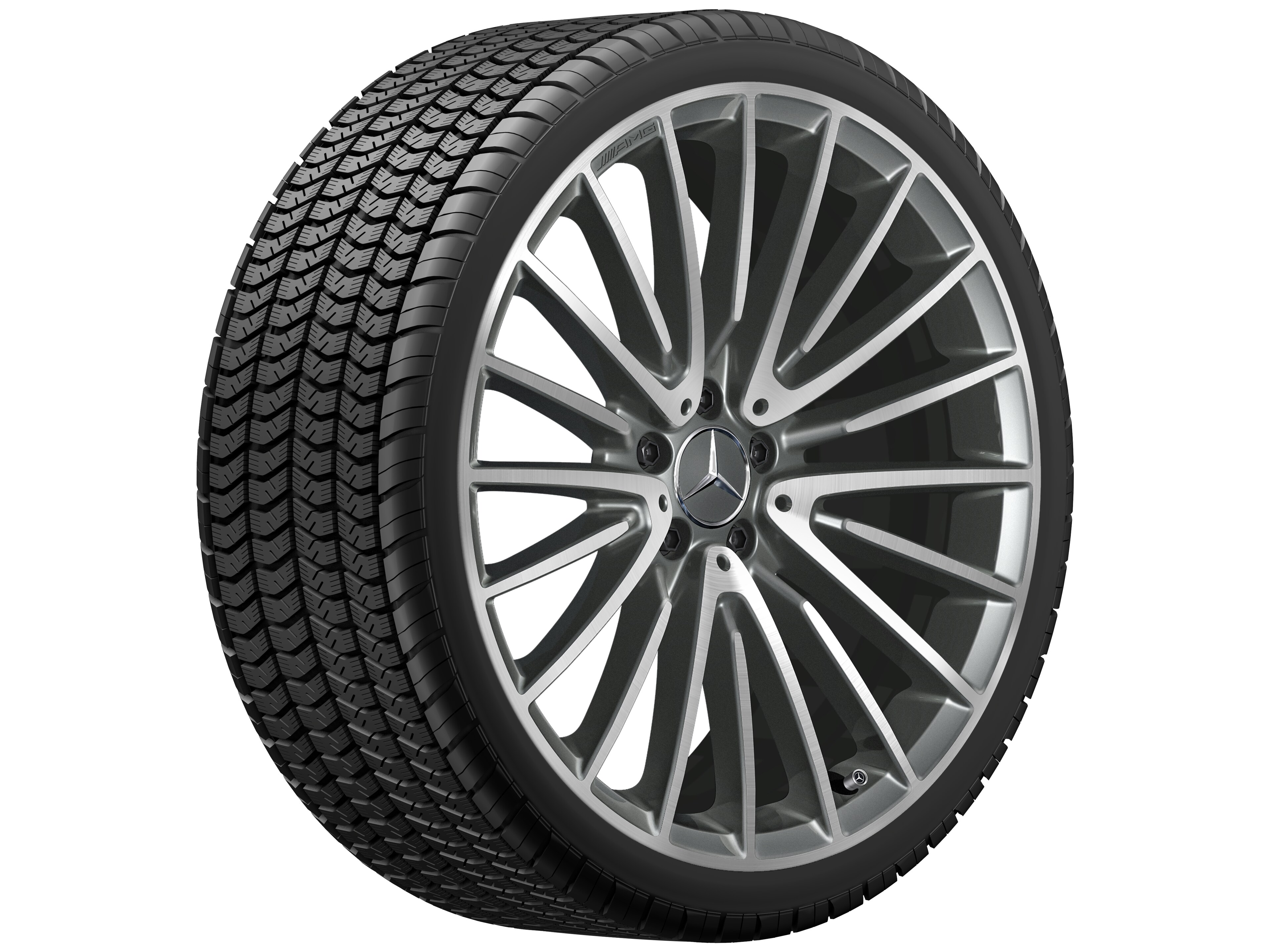 AMG multi-spoke wheel, 53.3 cm (21-inch) - 9 J x 21 ET 34, titanium grey, high-sheen