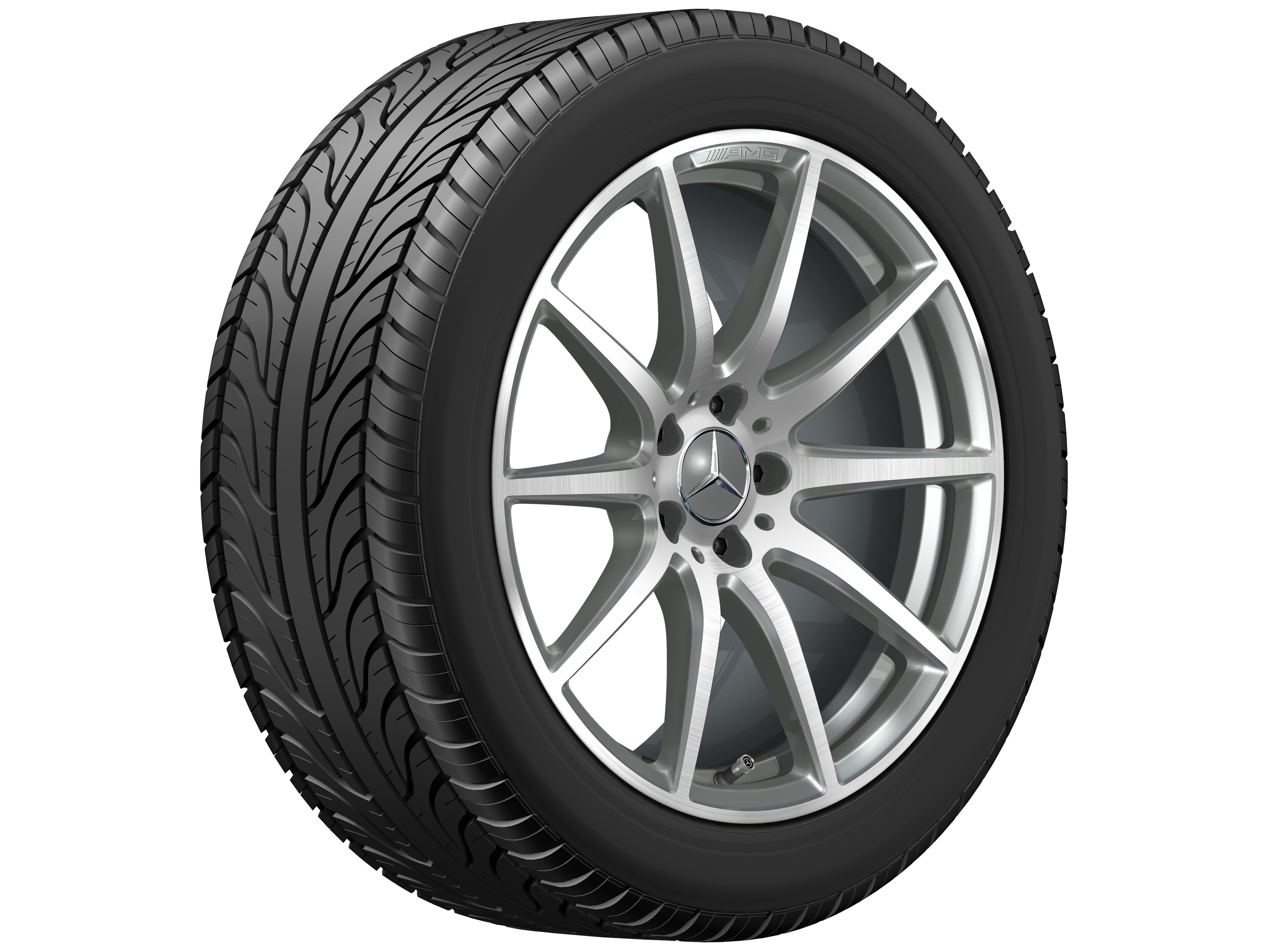 AMG 10-spoke wheel, 48.3 cm (19-inch) - 11 J x 19 ET 53, titanium grey, high-sheen