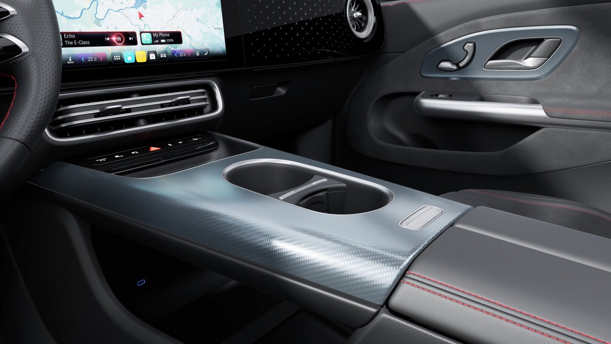 Cup holder, Centre console - black, Plastic