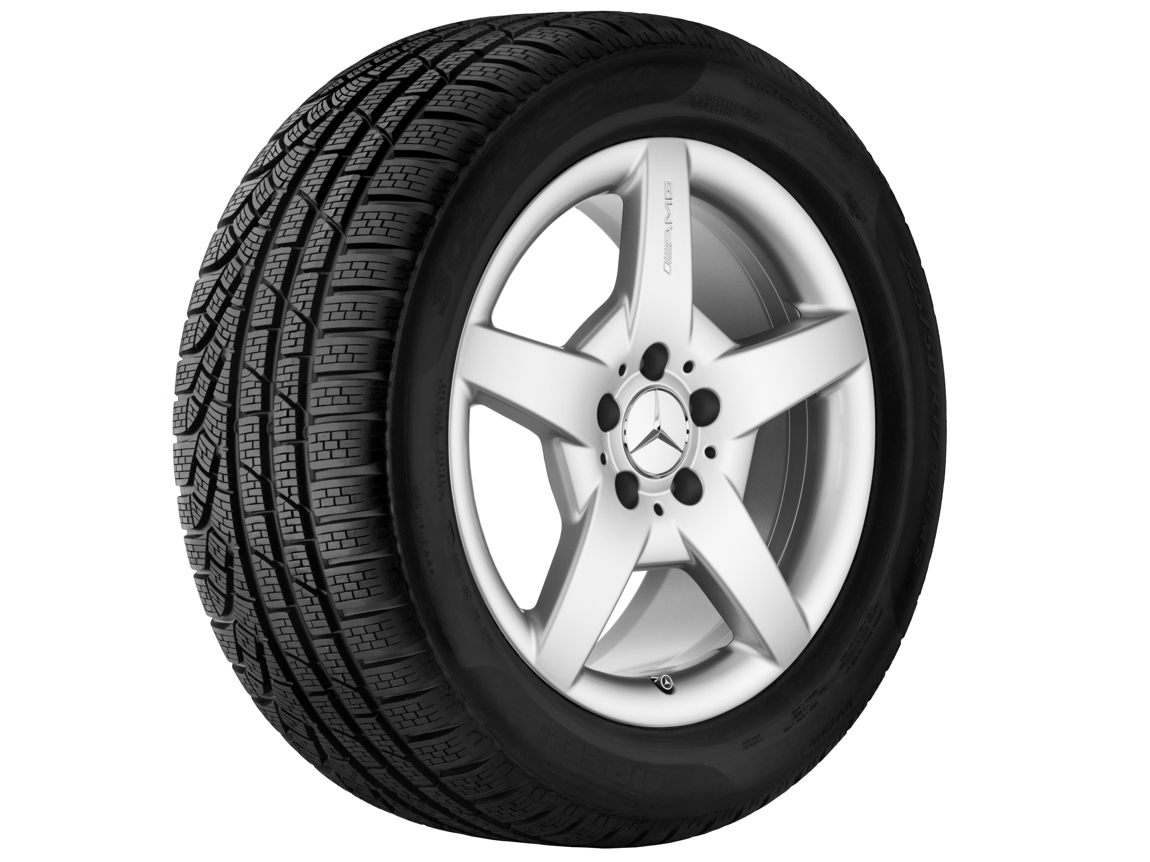 AMG 5-spoke wheel, 45.7 cm (18-inch) - 8 J x 18 ET 34, titanium silver