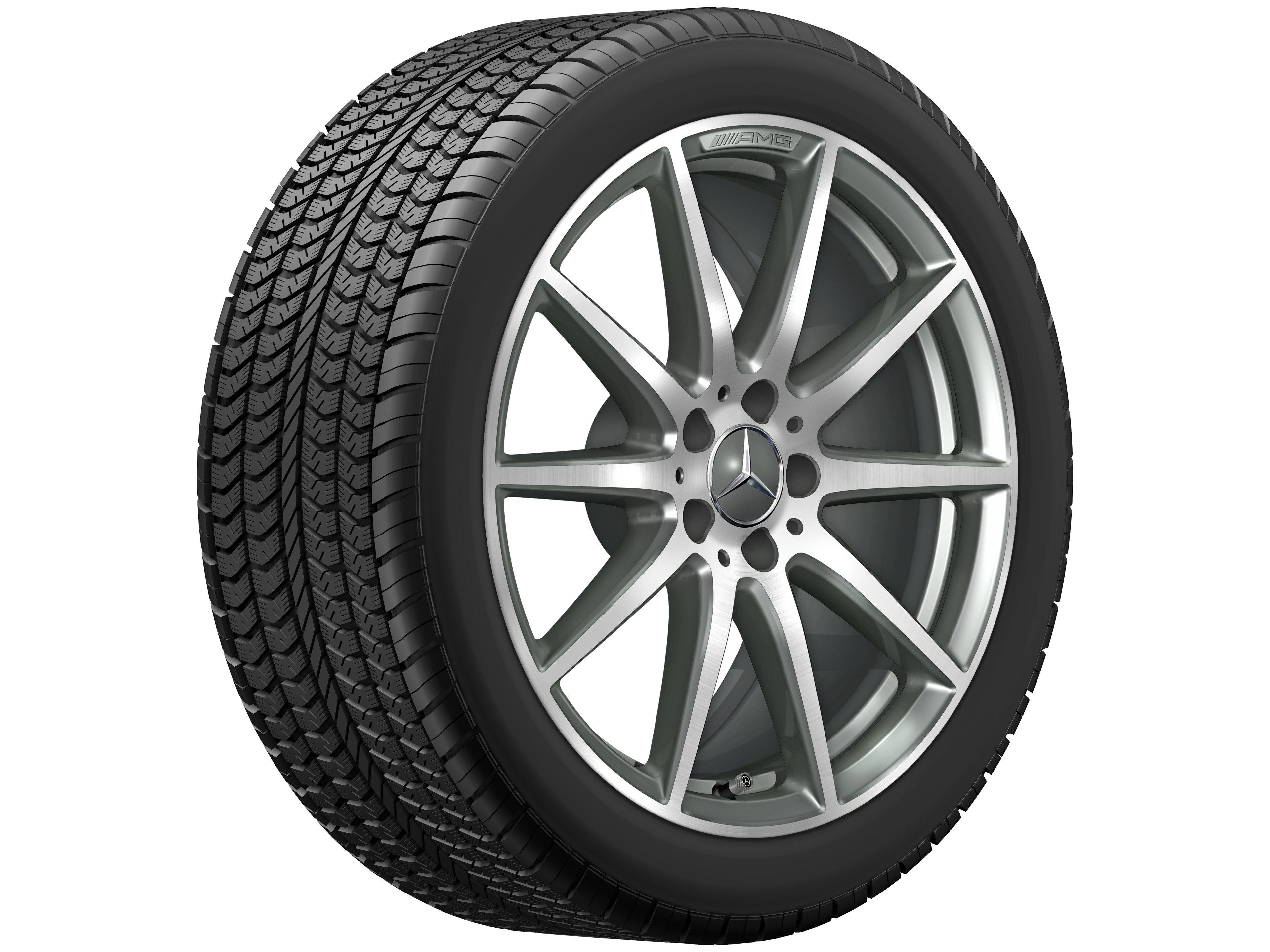 AMG 10-spoke wheel, 48.3 cm (19-inch) - 8,5 J x 19 ET 18, titanium grey, high-sheen