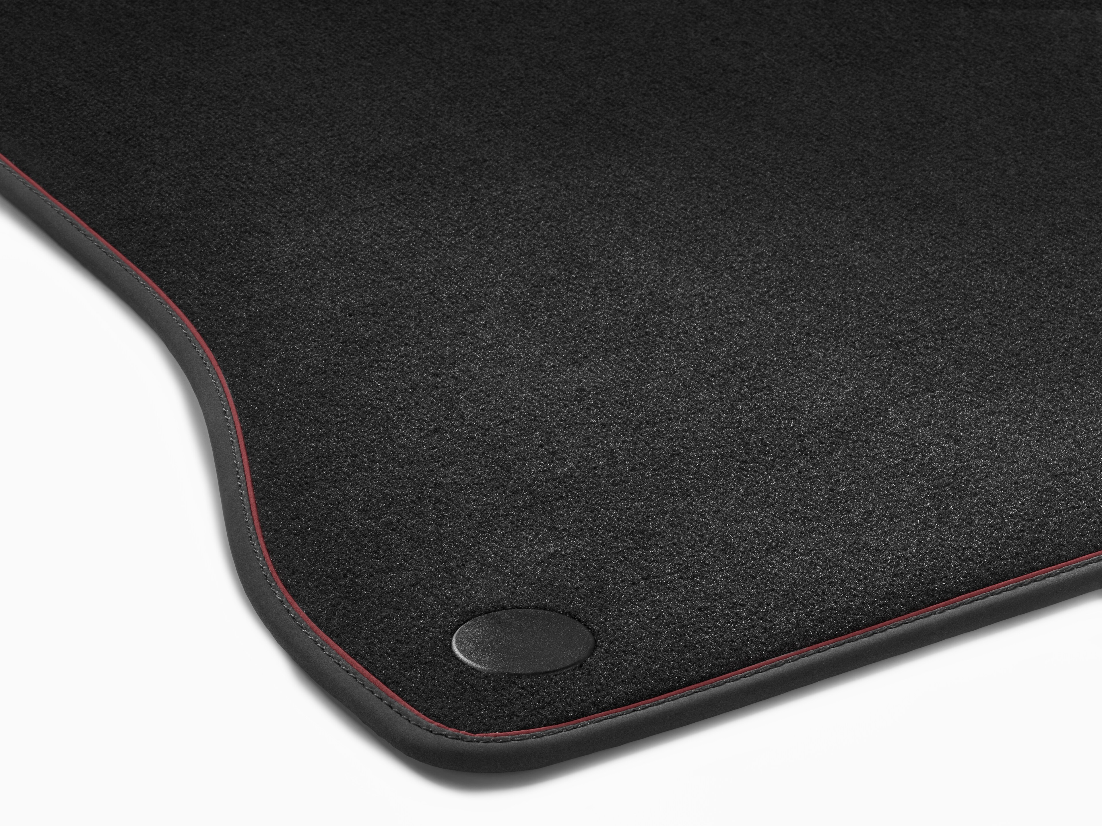 Velour floor mats Set, Set of 4, P34 Exclusive package - RHD, black / carmine red