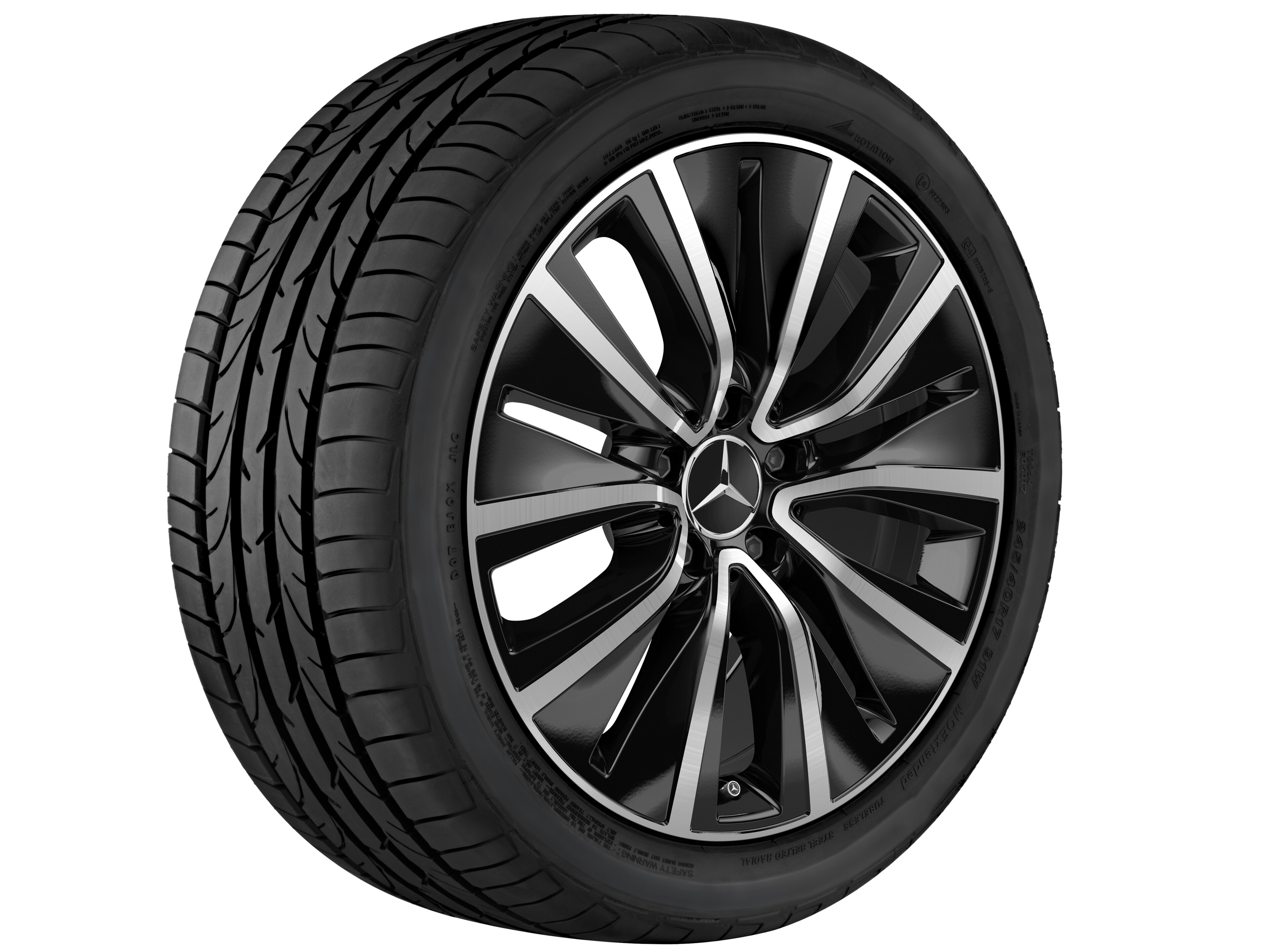 10-hole wheel, 45.7 cm (18-inch) - 8 J x 18 ET 33, black, high-sheen