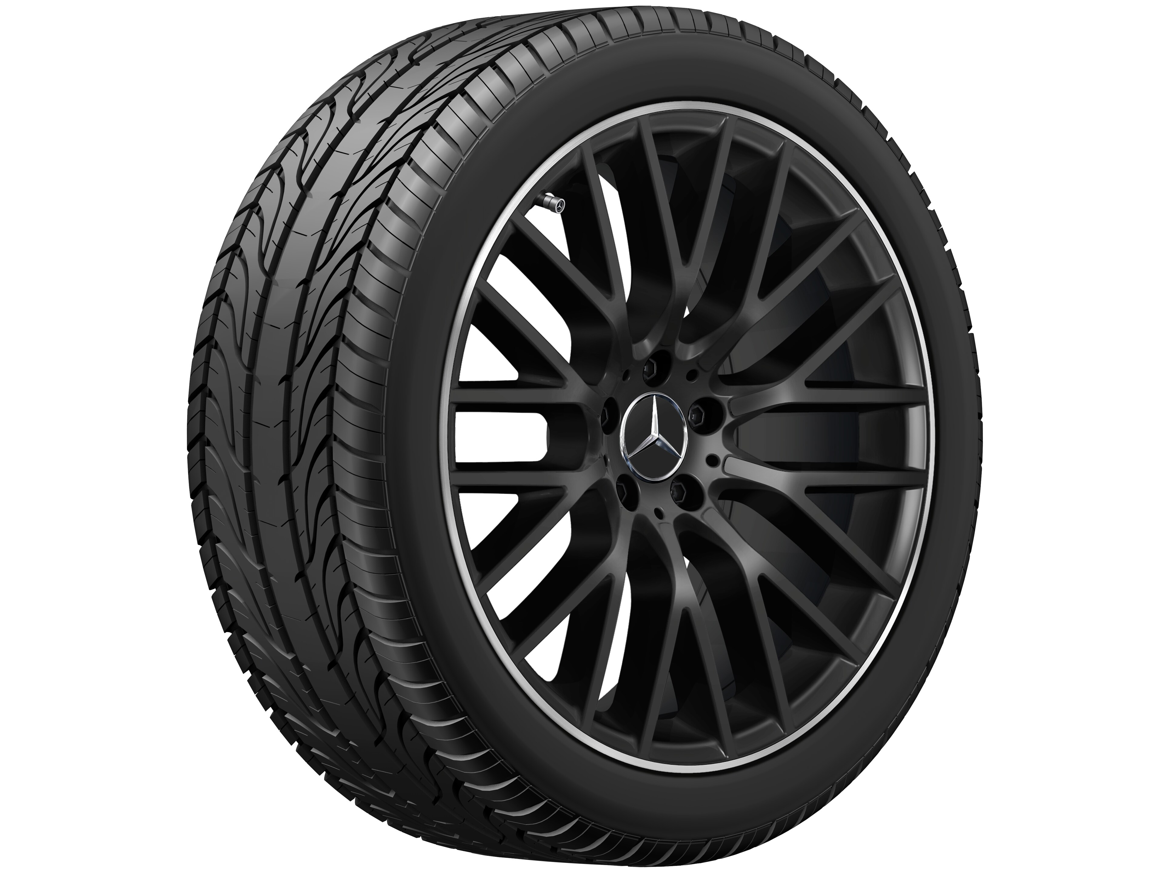 Y-spoke wheel, 50.8 cm (20-inch), High-sheen rim flange - 9 J x 20 ET 34, matt black, high-sheen
