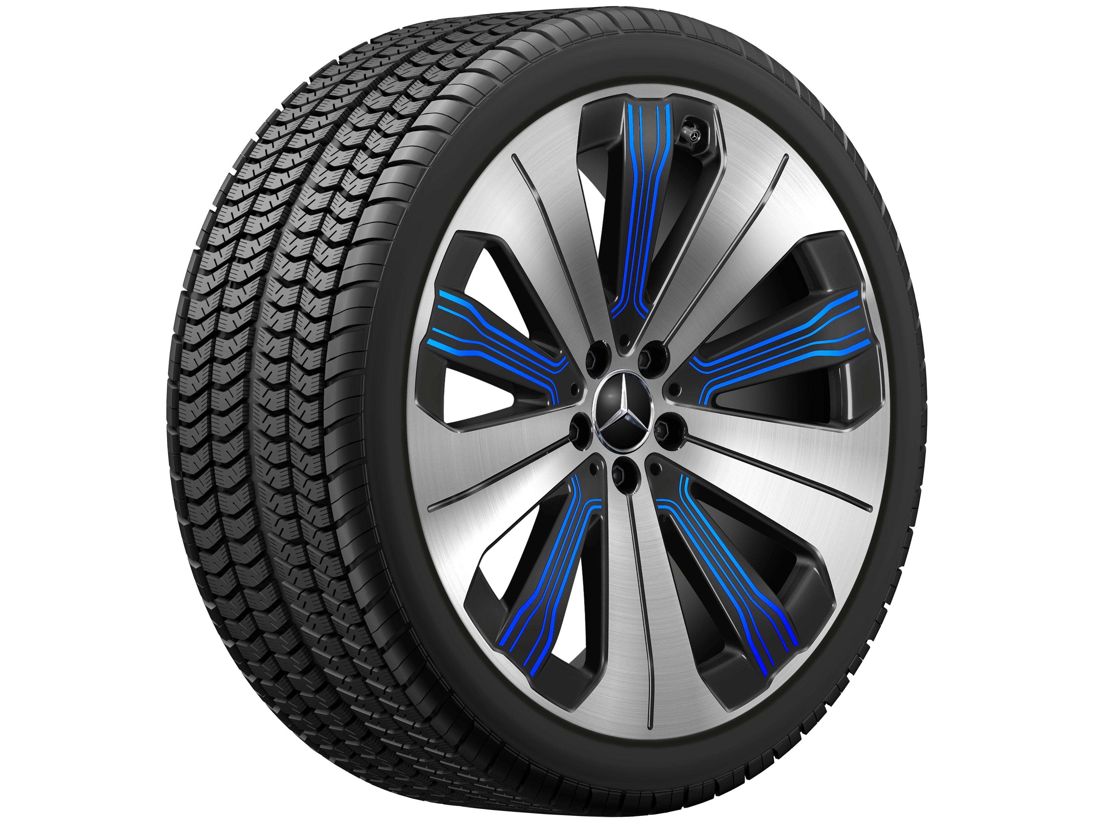 10-spoke wheel, Aero, 53.3 cm (21-inch), High-sheen finish - 9,5 J x 21 ET 41,5, black / blue, high-sheen