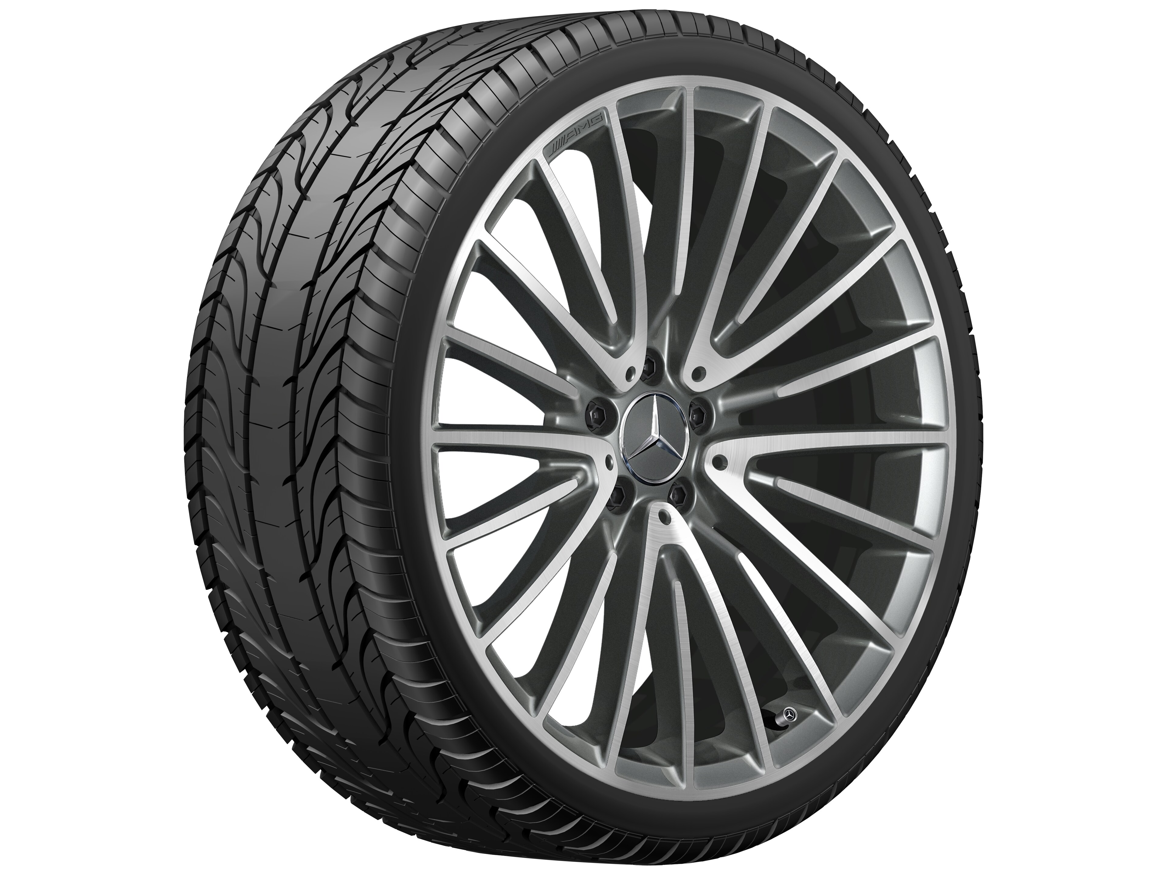 AMG multi-spoke wheel, 53.3 cm (21-inch) - 9 J x 21 ET 34, titanium grey, high-sheen