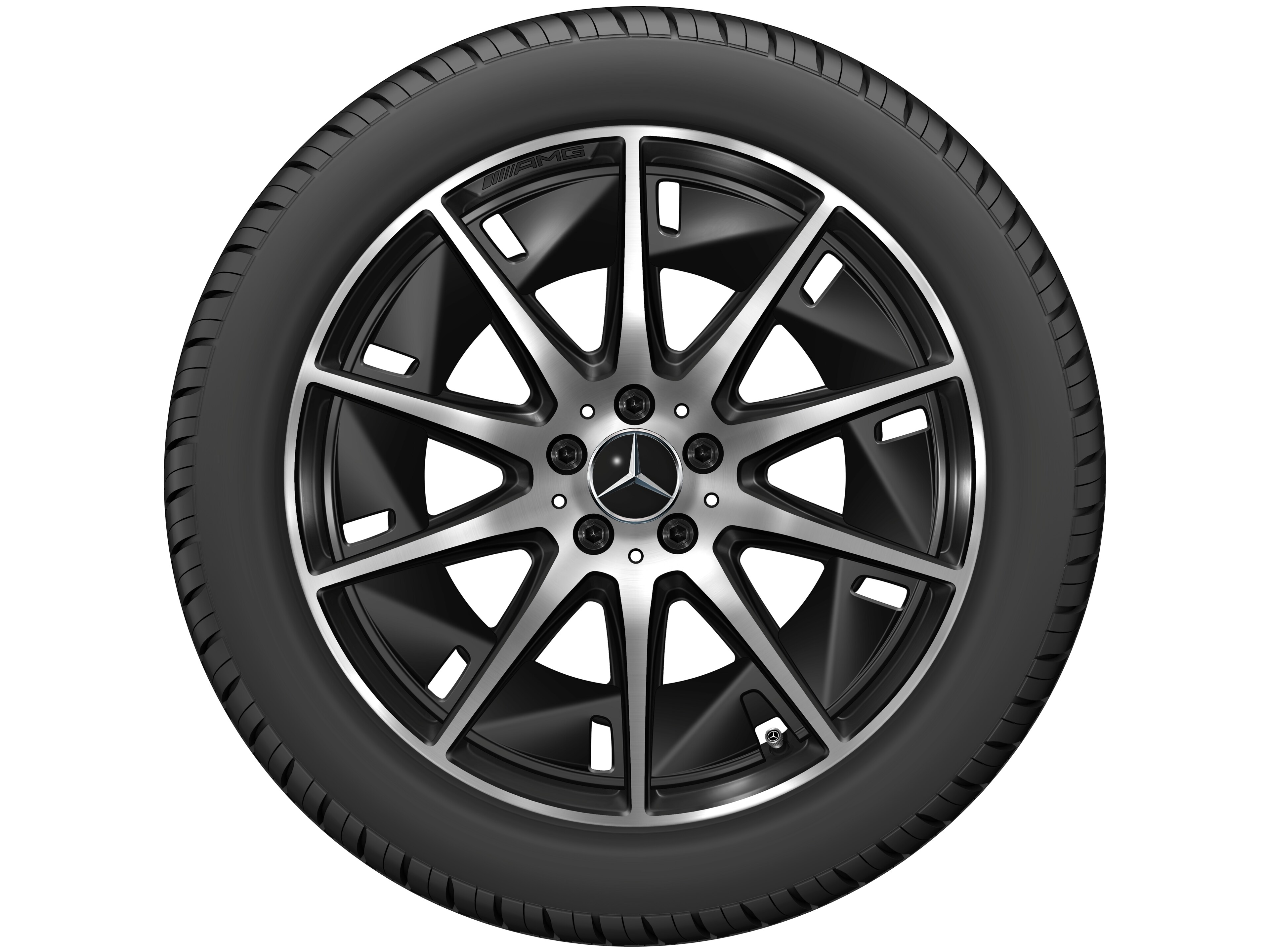 AMG light-alloy wheel, in 10-spoke design, 50.8 cm (20-inch), aerodynamically optimized - 9,5 J x 20 ET 58,2, black, high-sheen