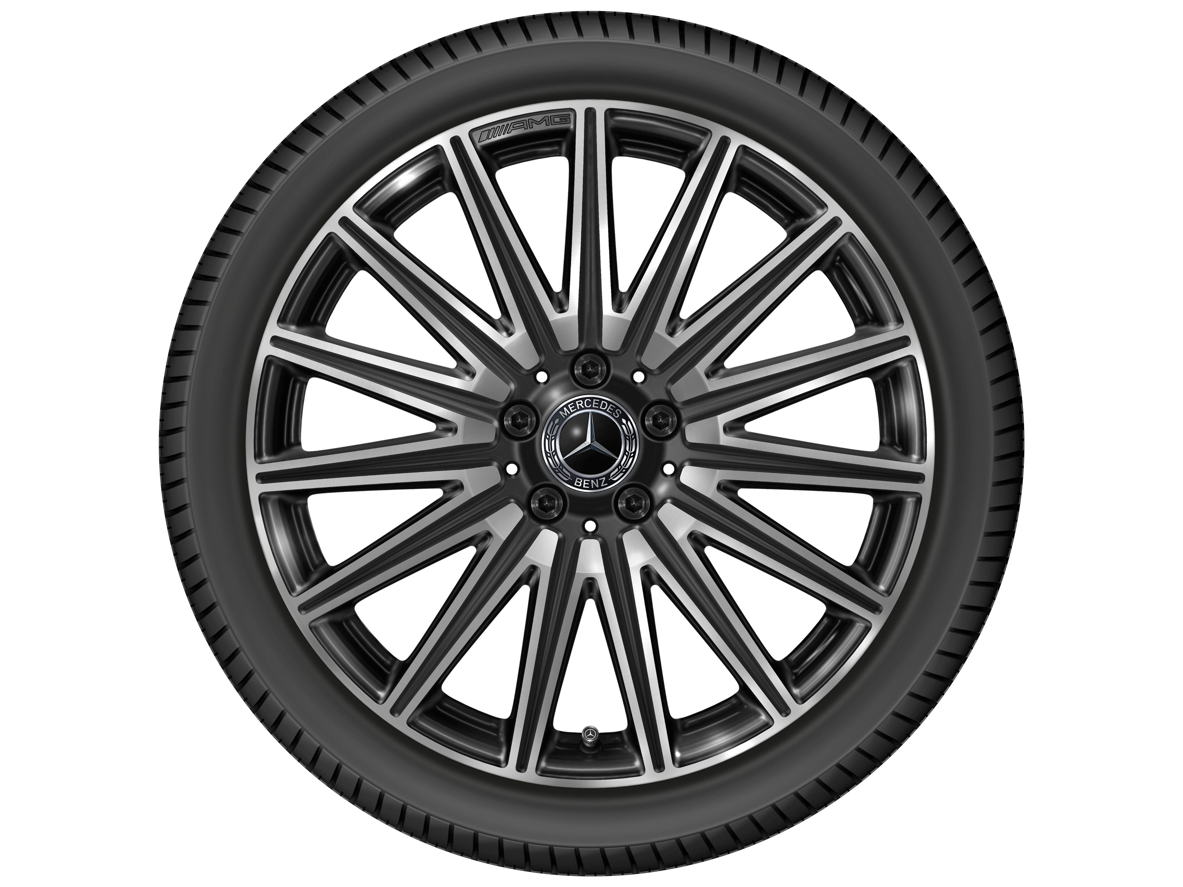 AMG light-alloy wheel, in multi-spoke design, 53.3 cm (21-inch), tinted clearcoat - 8 J x 21 ET 25,2, black, high-sheen