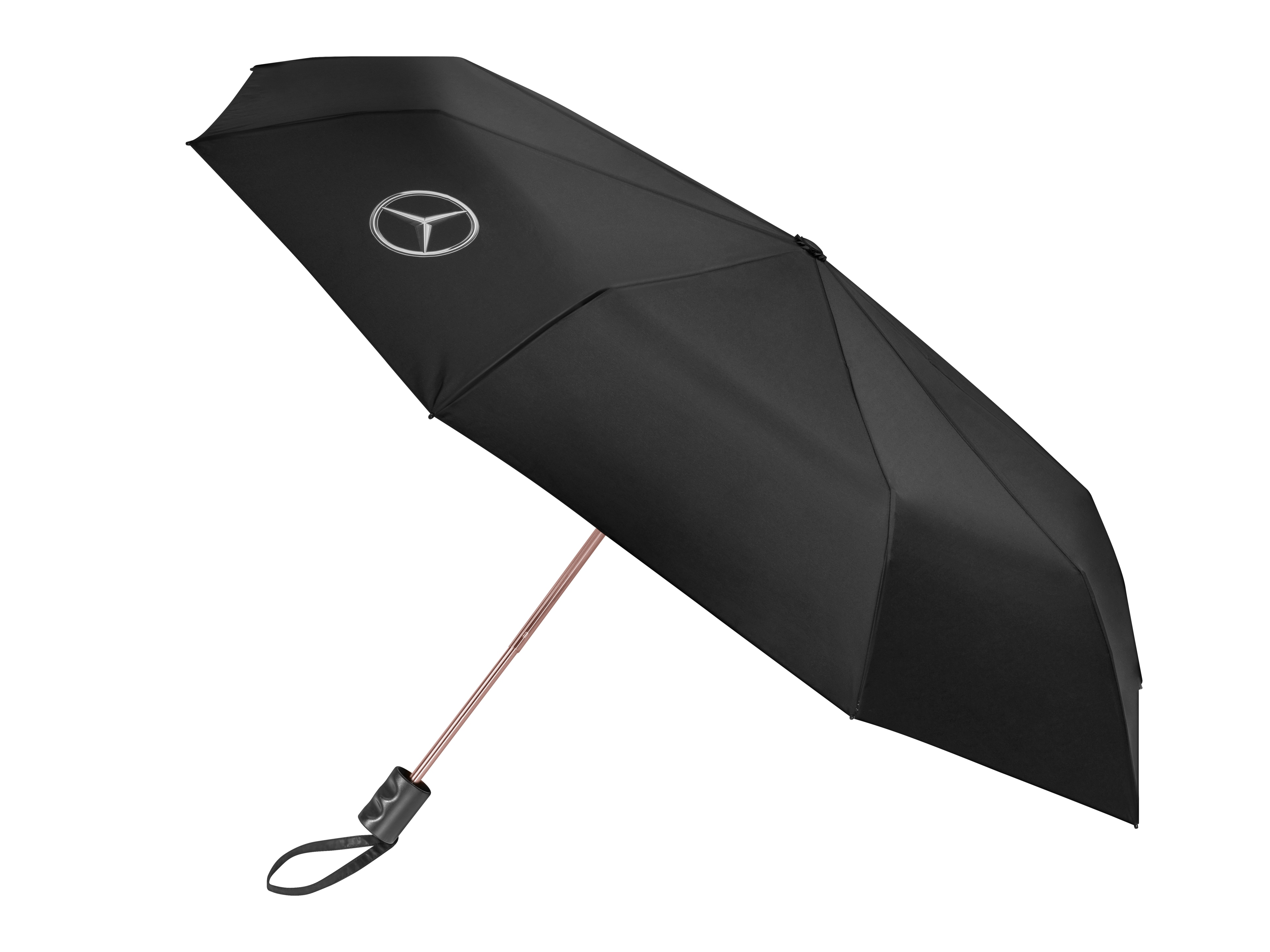 compact umbrella - black / rosé gold, Polyester