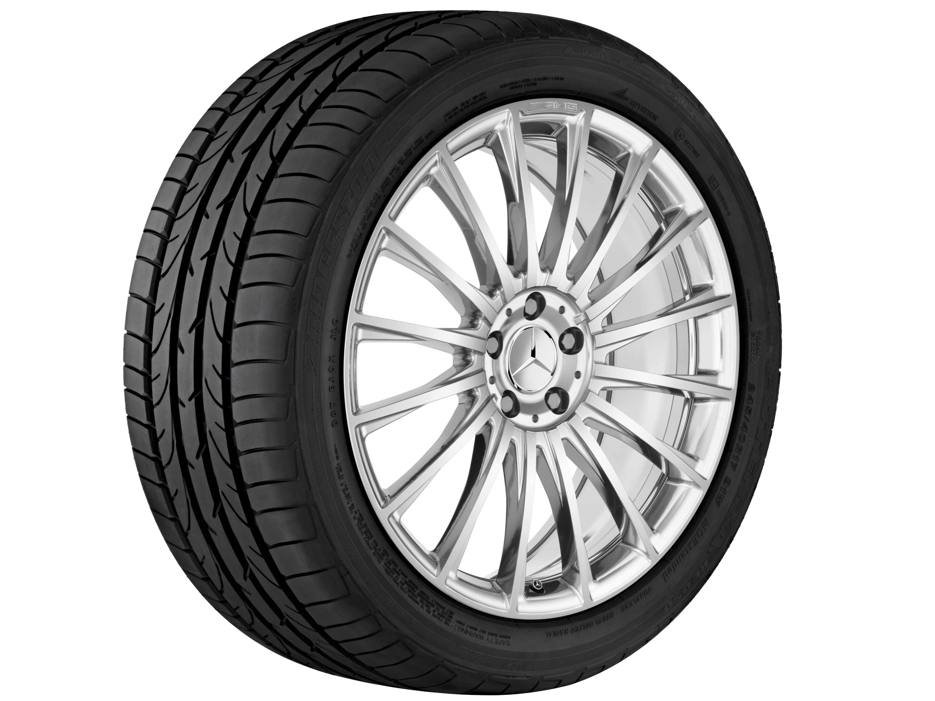 AMG multi-spoke forged wheel, 50.8 cm (20-inch) - 8,5 J x 20 ET 39, titanium grey, high-gloss polished