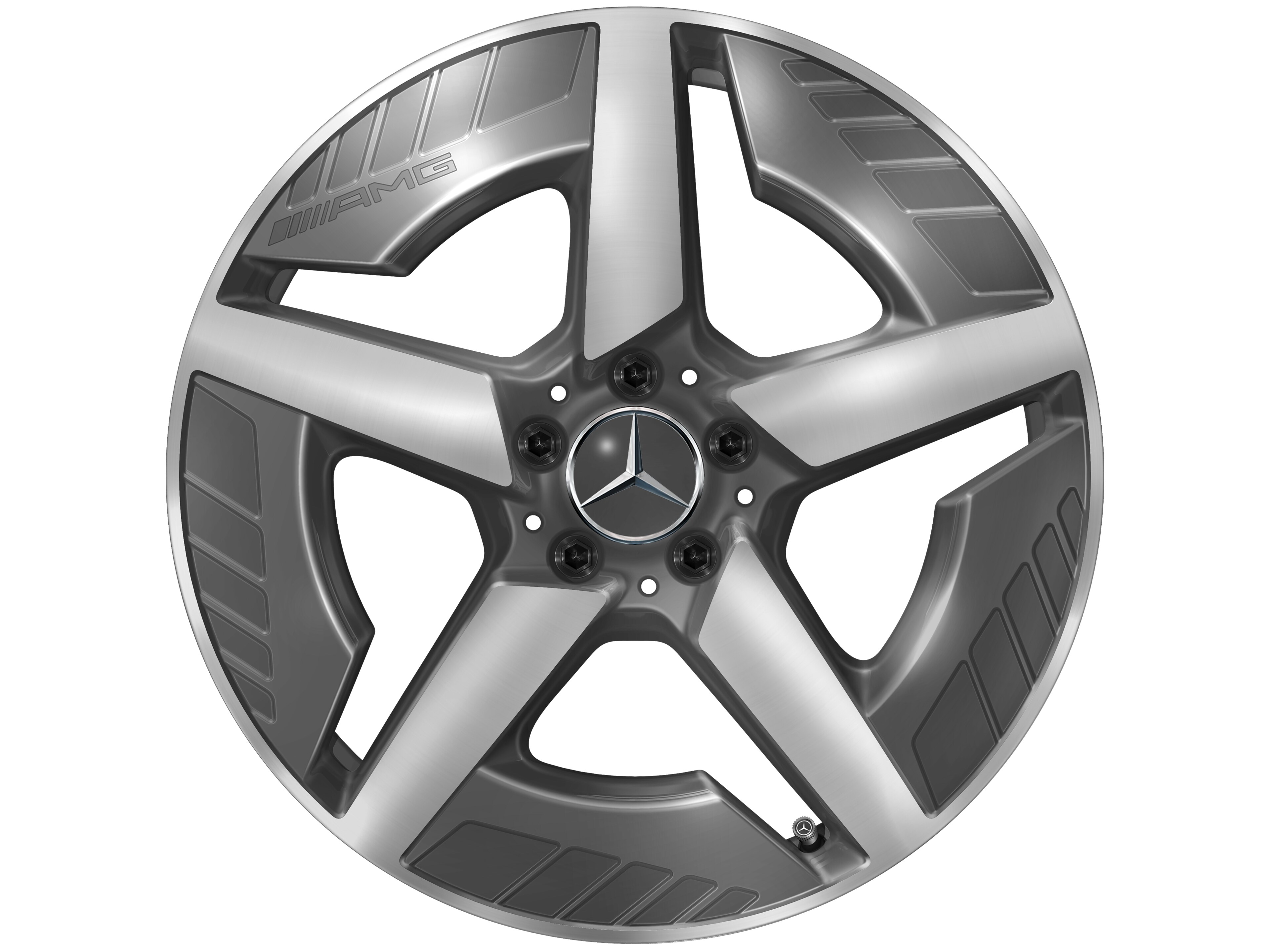 AMG light-alloy wheel, in 5-spoke design, 48.3 cm (19-inch), High-sheen finish - 9 J x 19 ET 58,7, tantalite grey, high-sheen