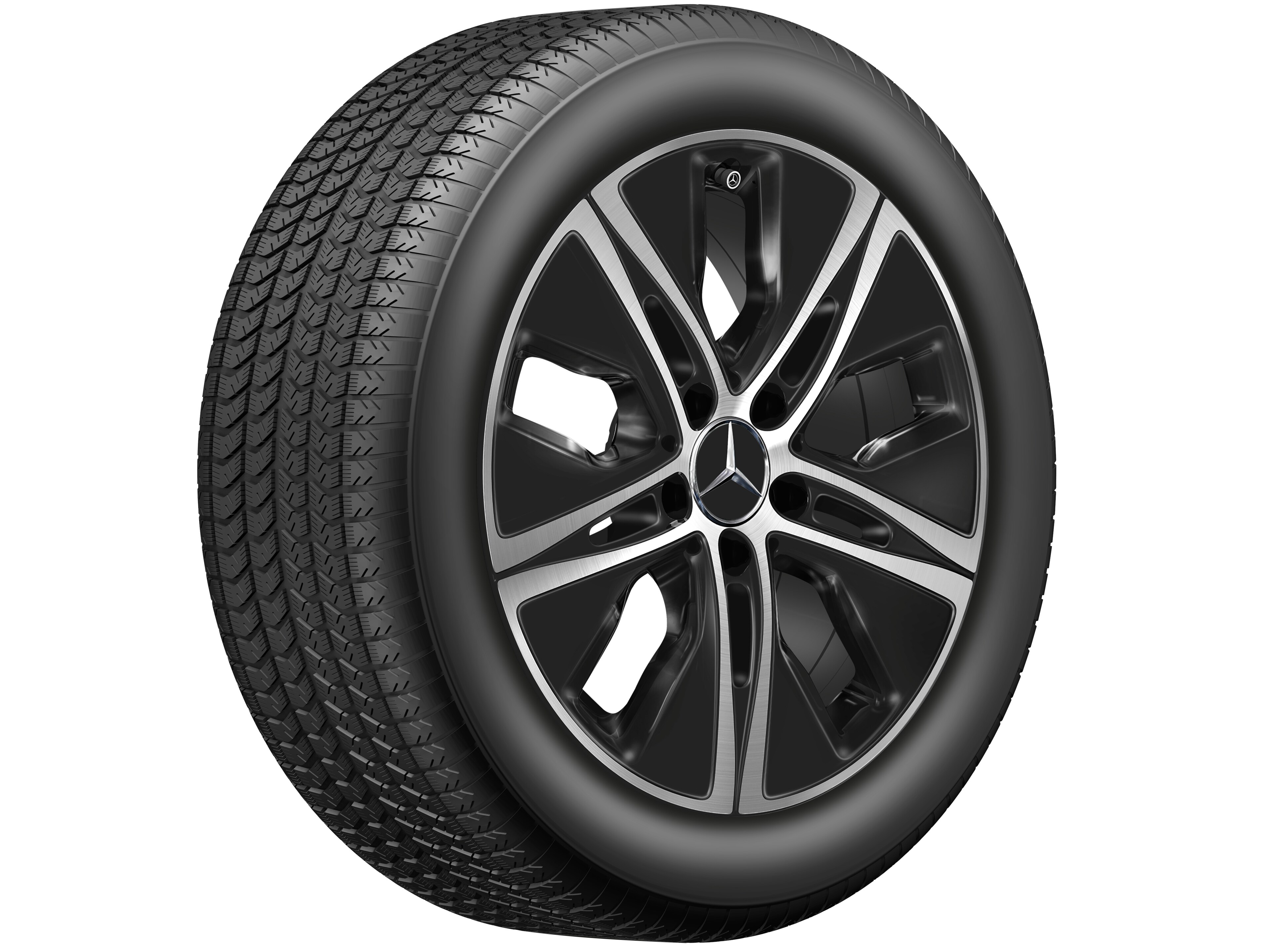 5-hole wheel, 43.2 cm (17-inch) - 7 J x 17 ET 48,5, black, high-sheen