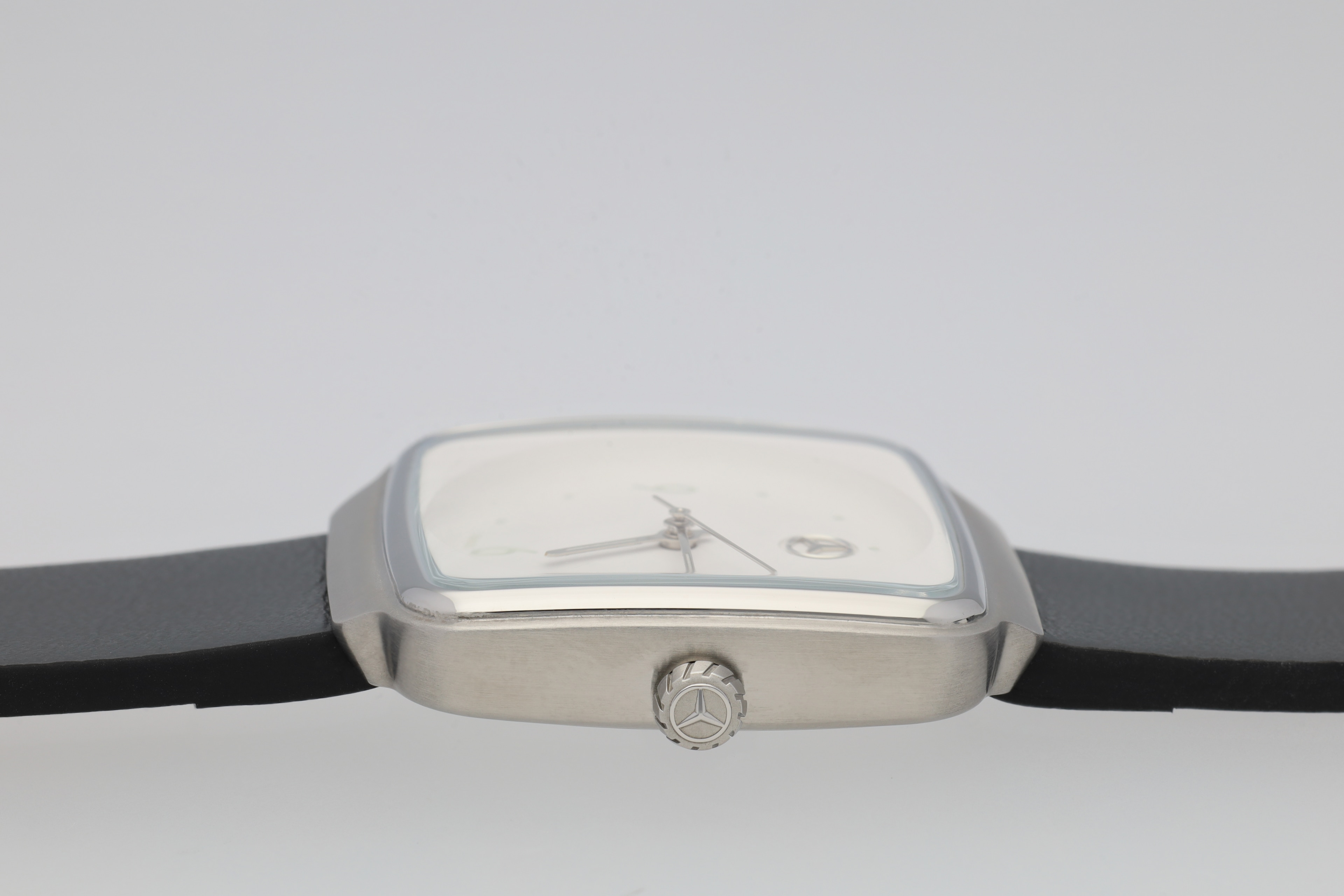 Women's watch, Modern - white / anthracite / black, Stainless steel / Calfskin
