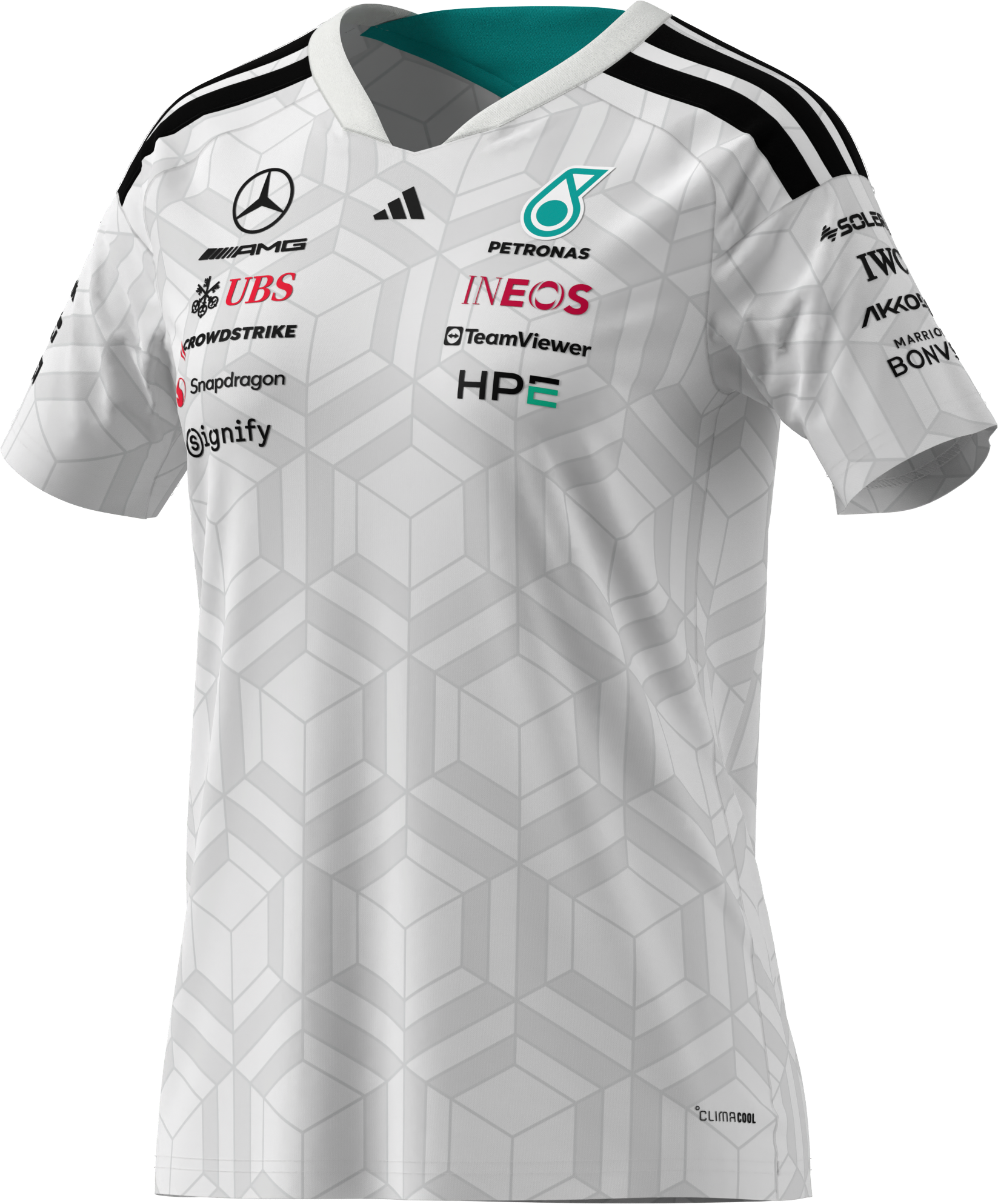 T-Shirt Damen, Fahrer, Mercedes-AMG F1 - weiß, L