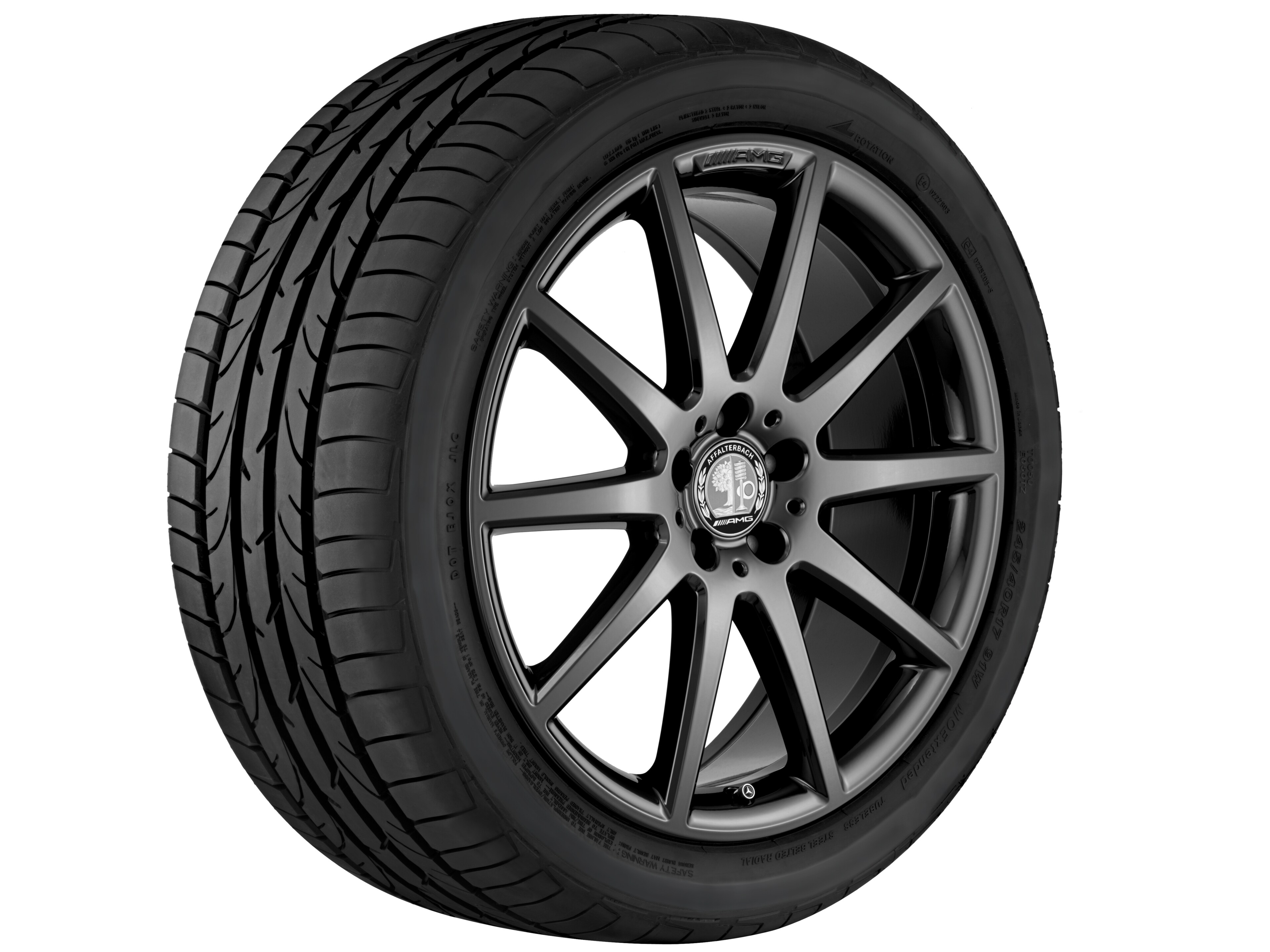 AMG 10-spoke wheel, 50.8 cm (20-inch) - 8 J x 20 ET 43,5, titanium black, high-gloss