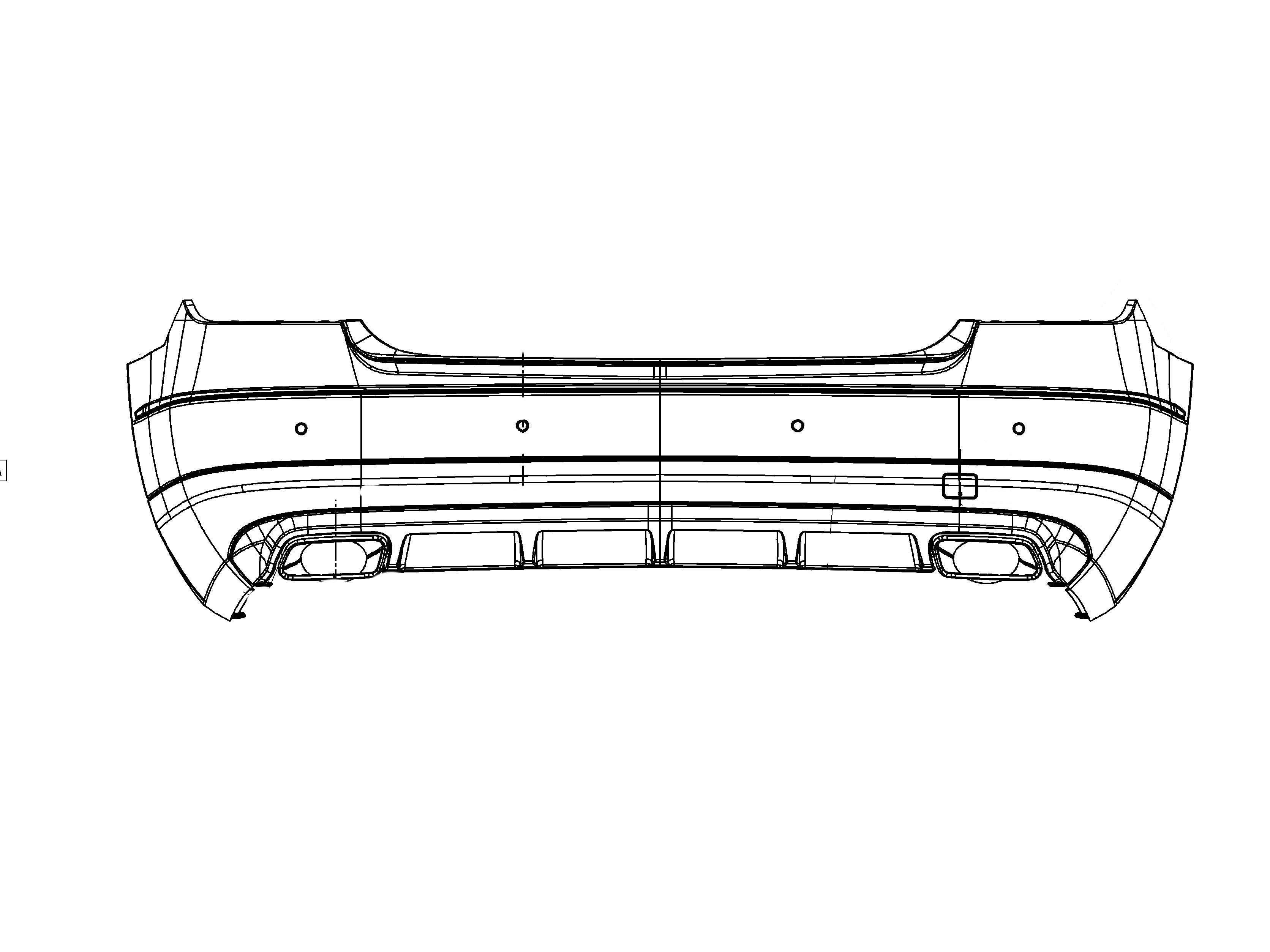 bumper trim, lower - Plastic, black